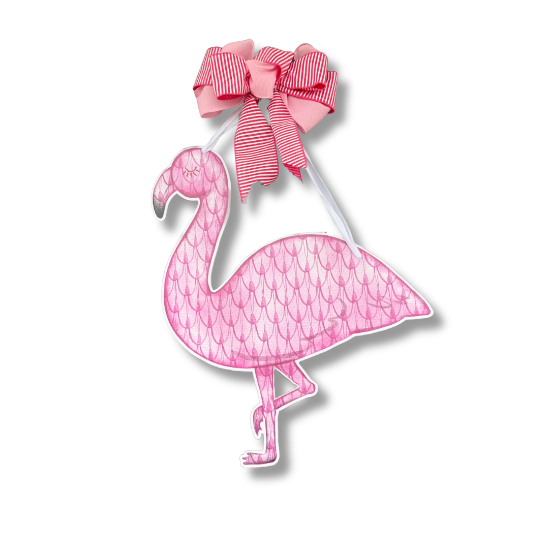 Pretty in Pink Flamingo Door Hanger