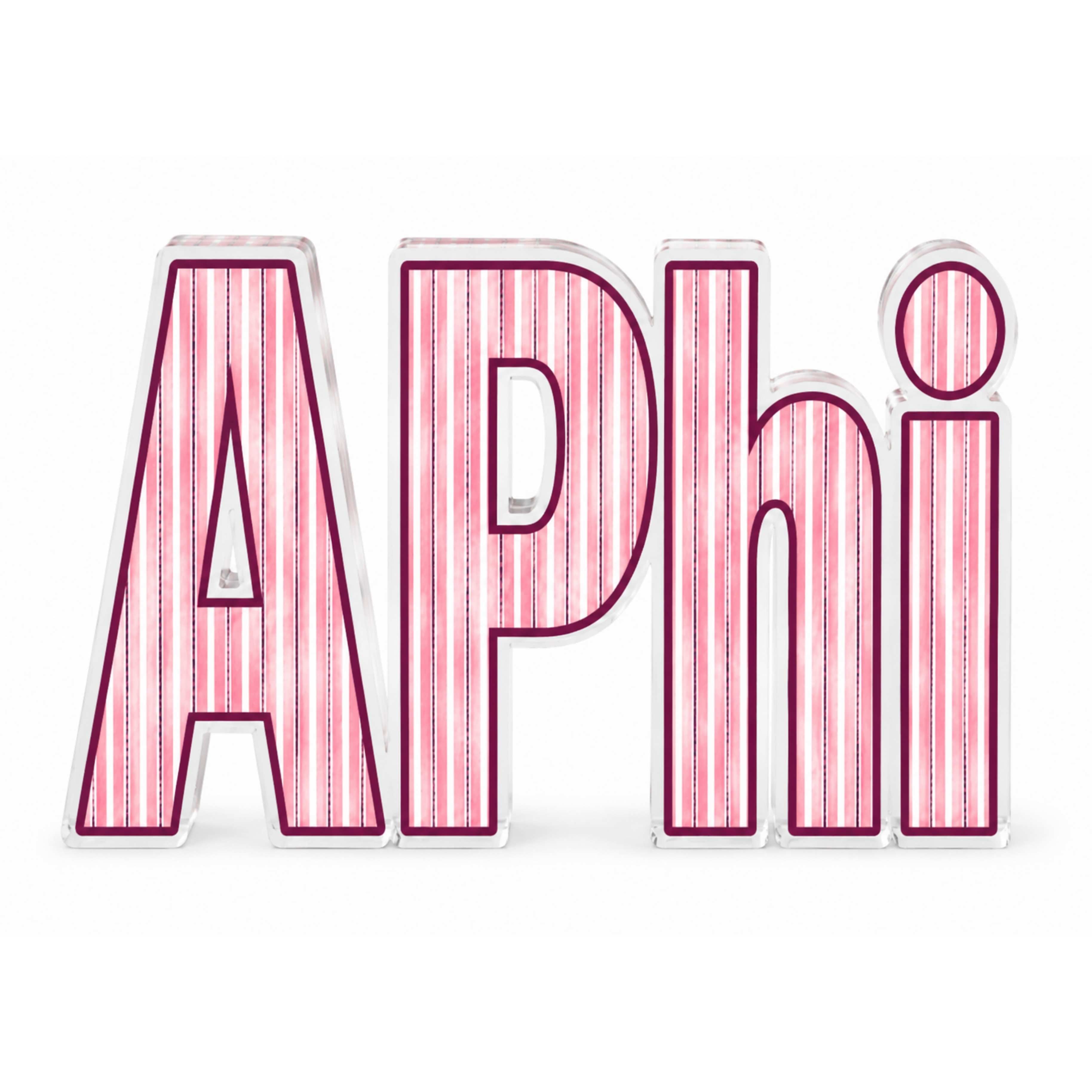 Alpha Phi Signature Stripe Acrylic Shelfie