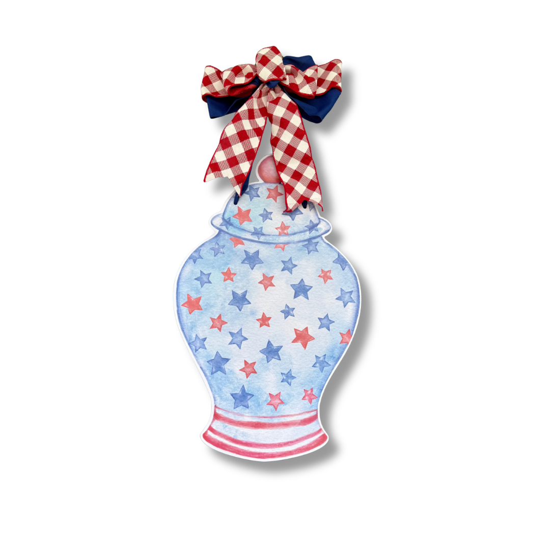 Stars and Stripes Ginger Jar Door Hanger