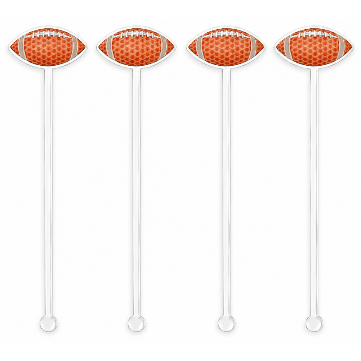 Orange Football Swizzle Sticks