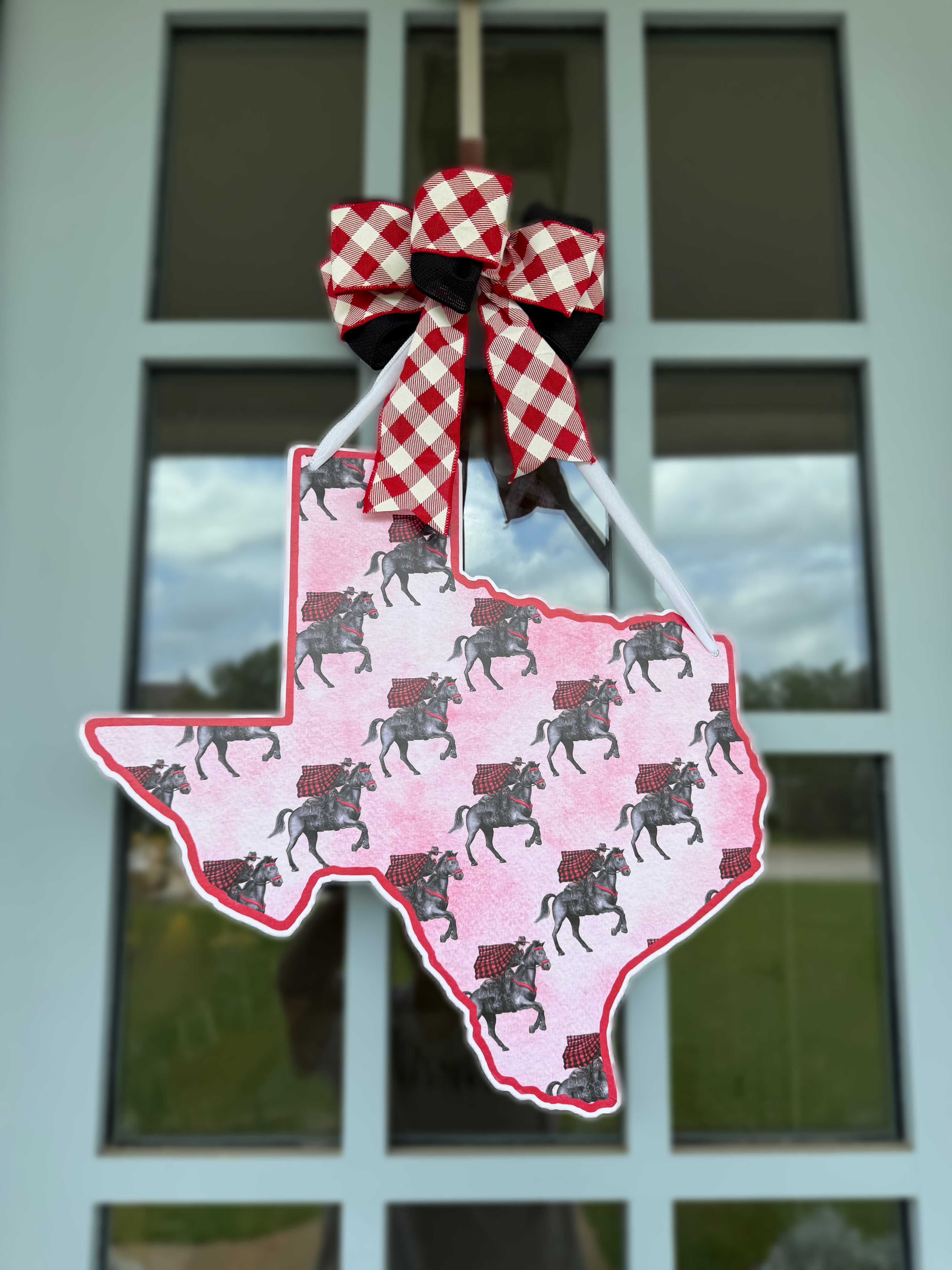 Red & Black Rider Printed Door Hanger