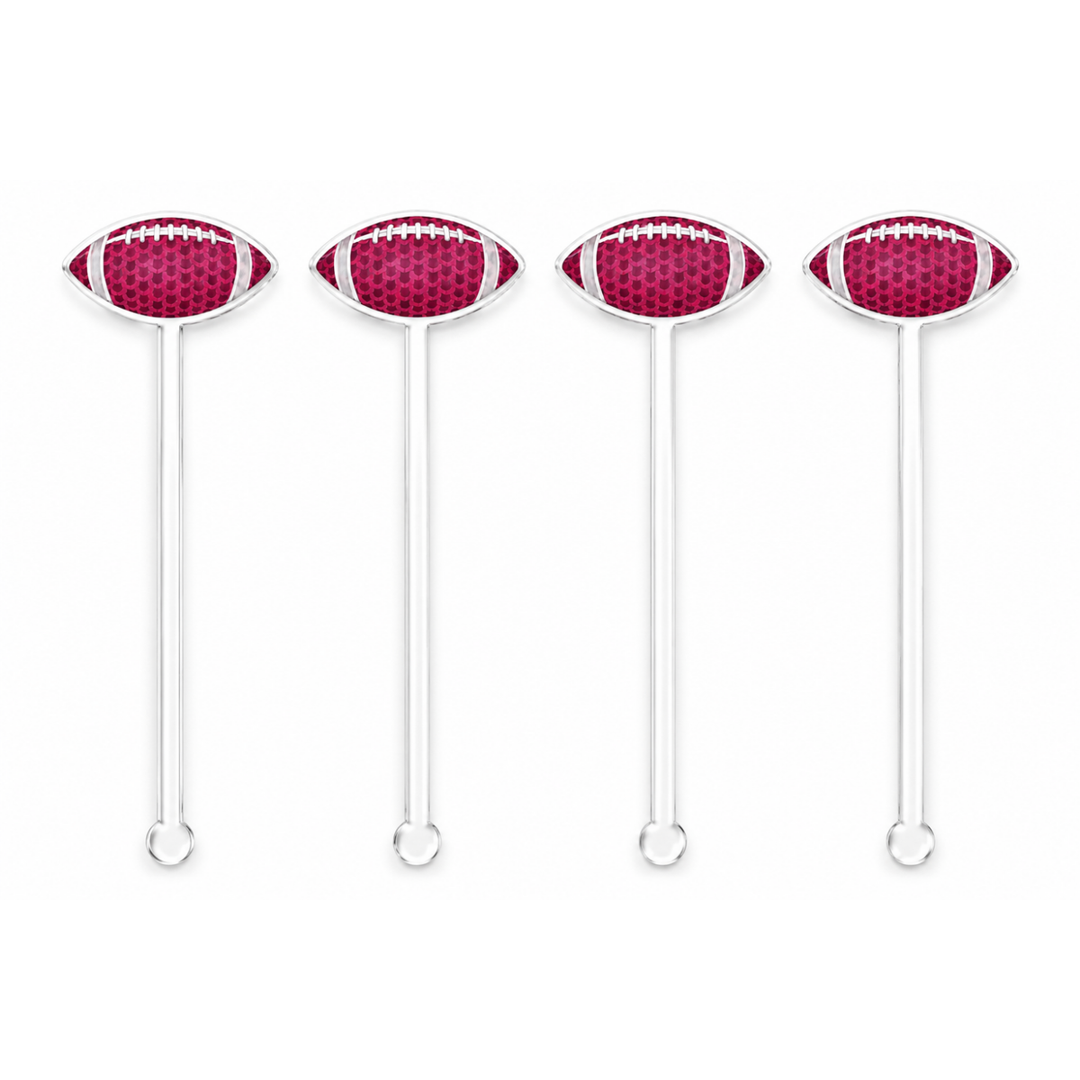 Maroon Football Swizzle Sticks