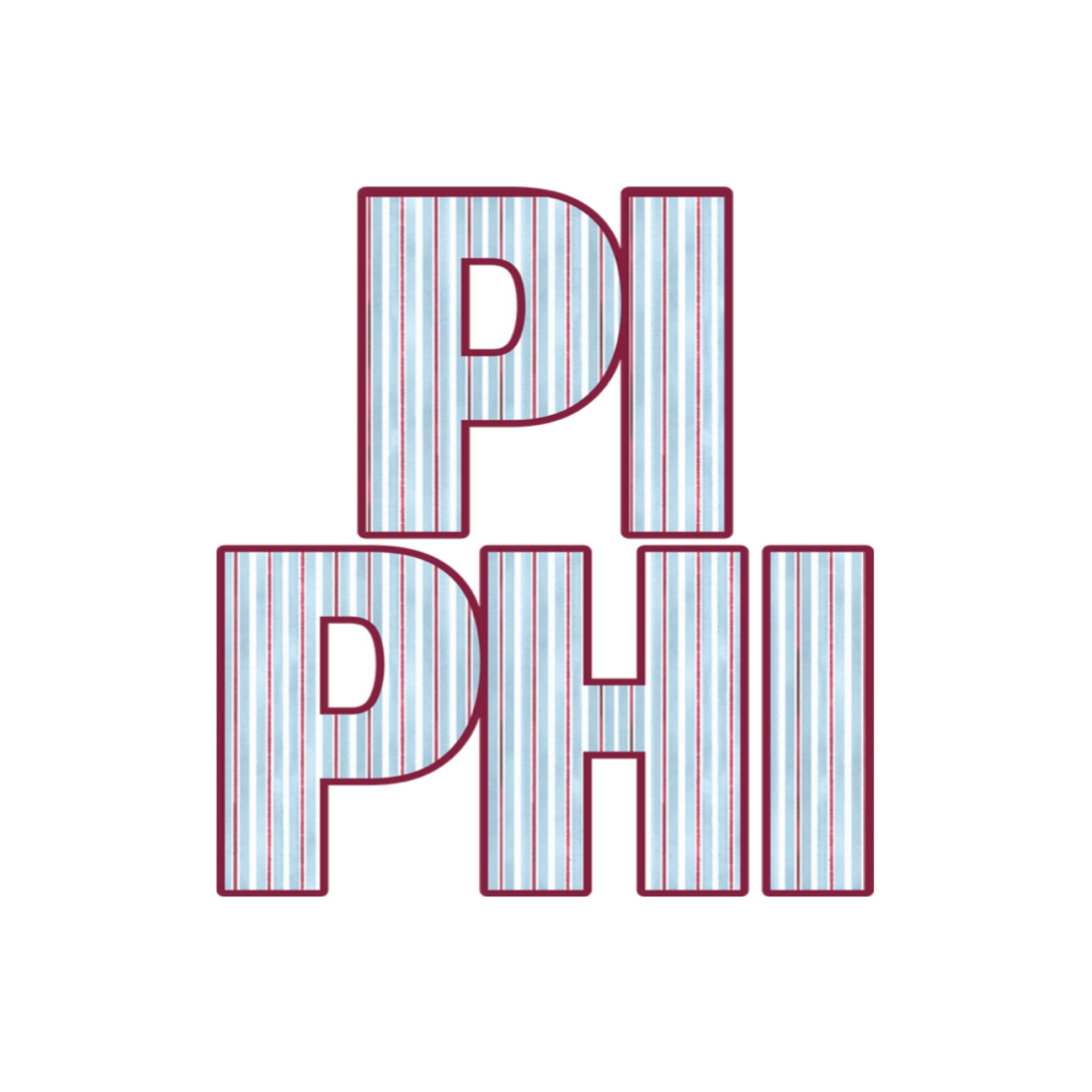 Pi Beta Phi Signature Stripe Acrylic Shelfie