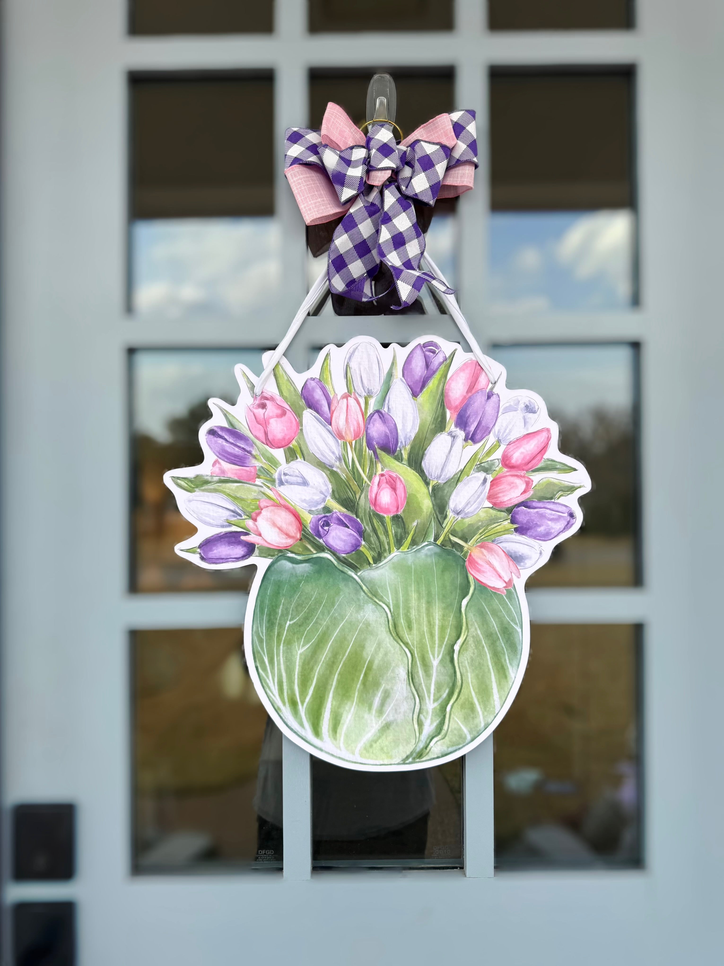 Cabbage and Bloom Door Hanger