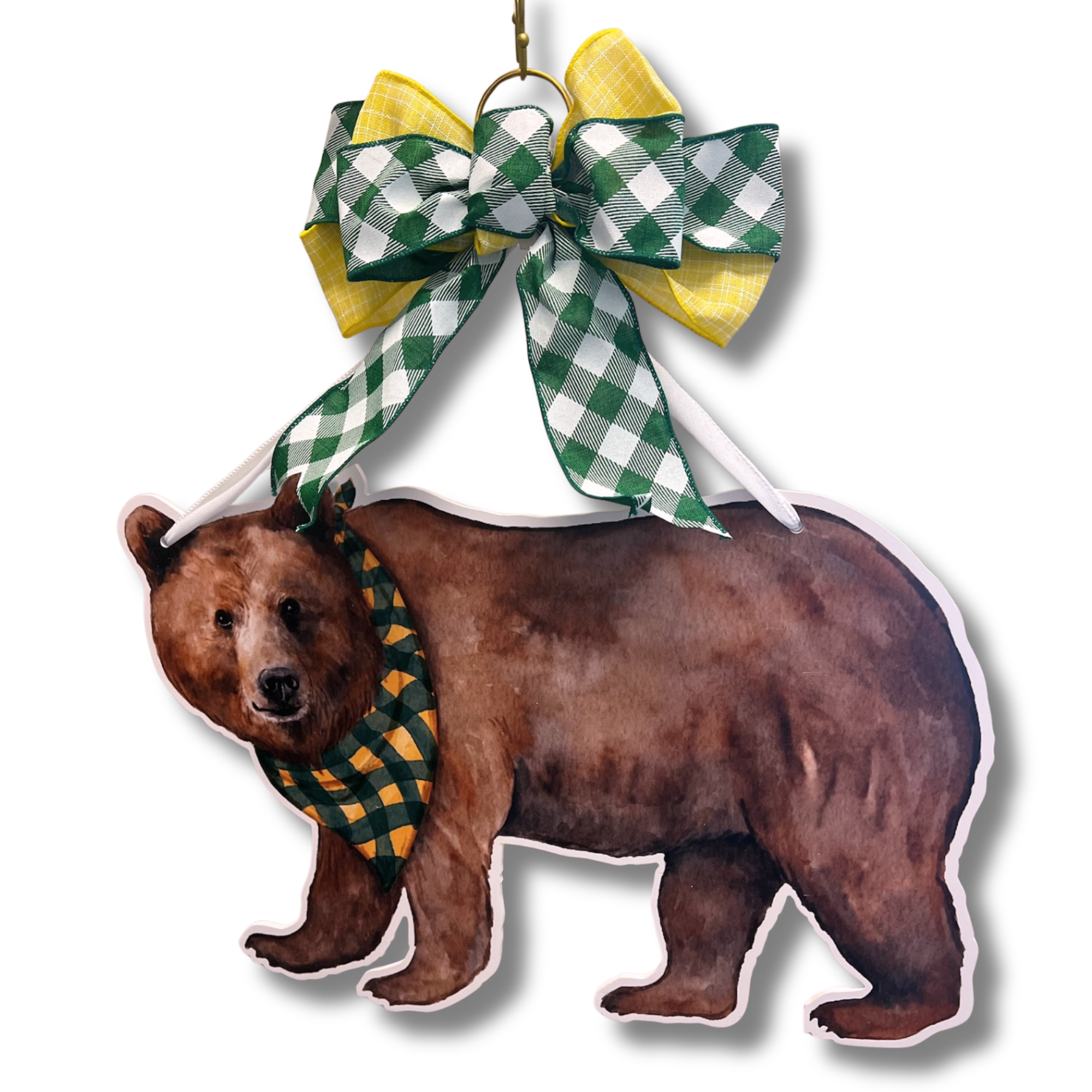 Green & Gold Bear Door Hanger (Sale)