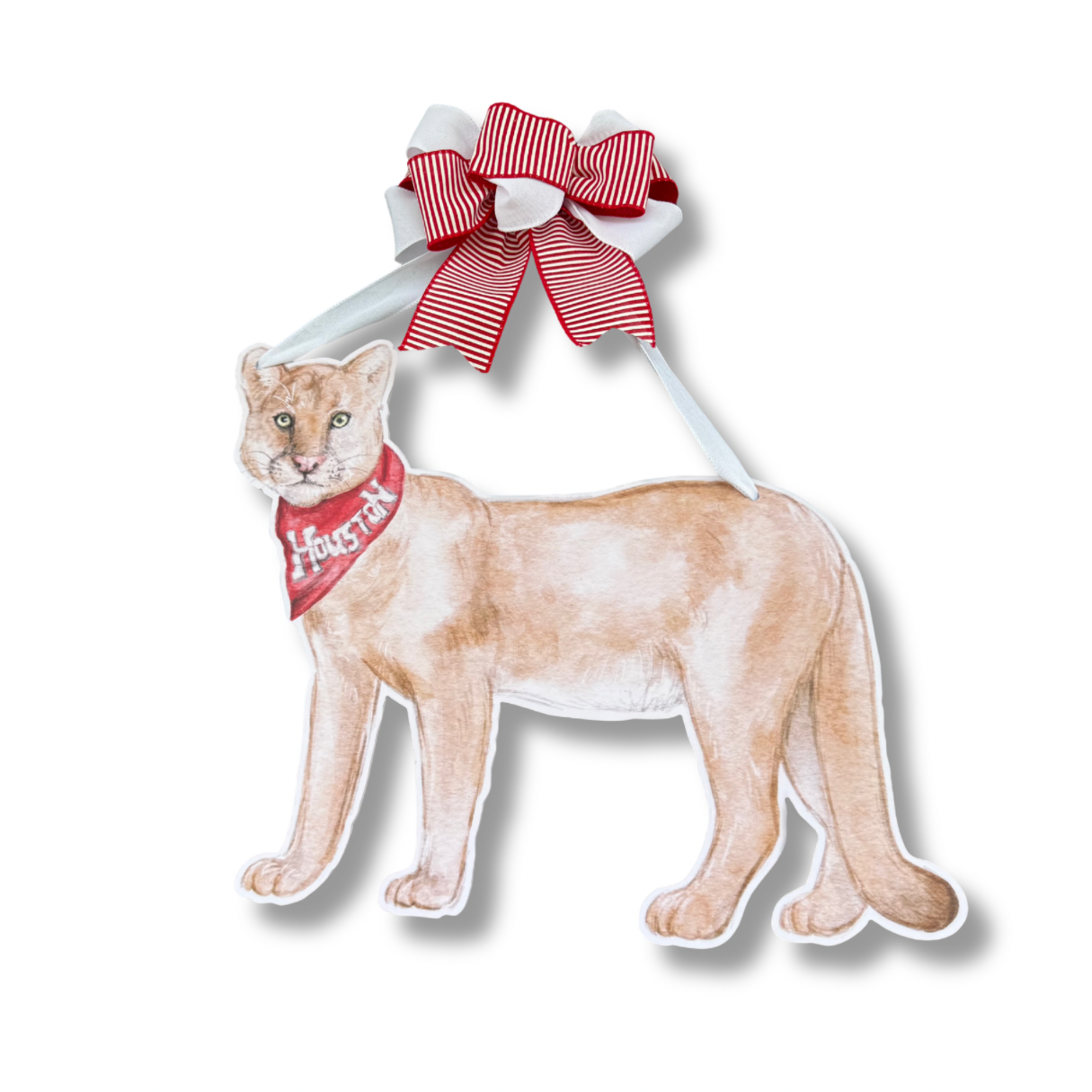 Red and White Cougar Door Hanger