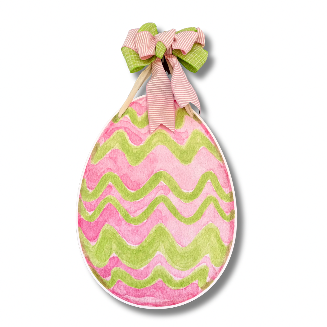 Ribbon Stripe Egg Door Hanger