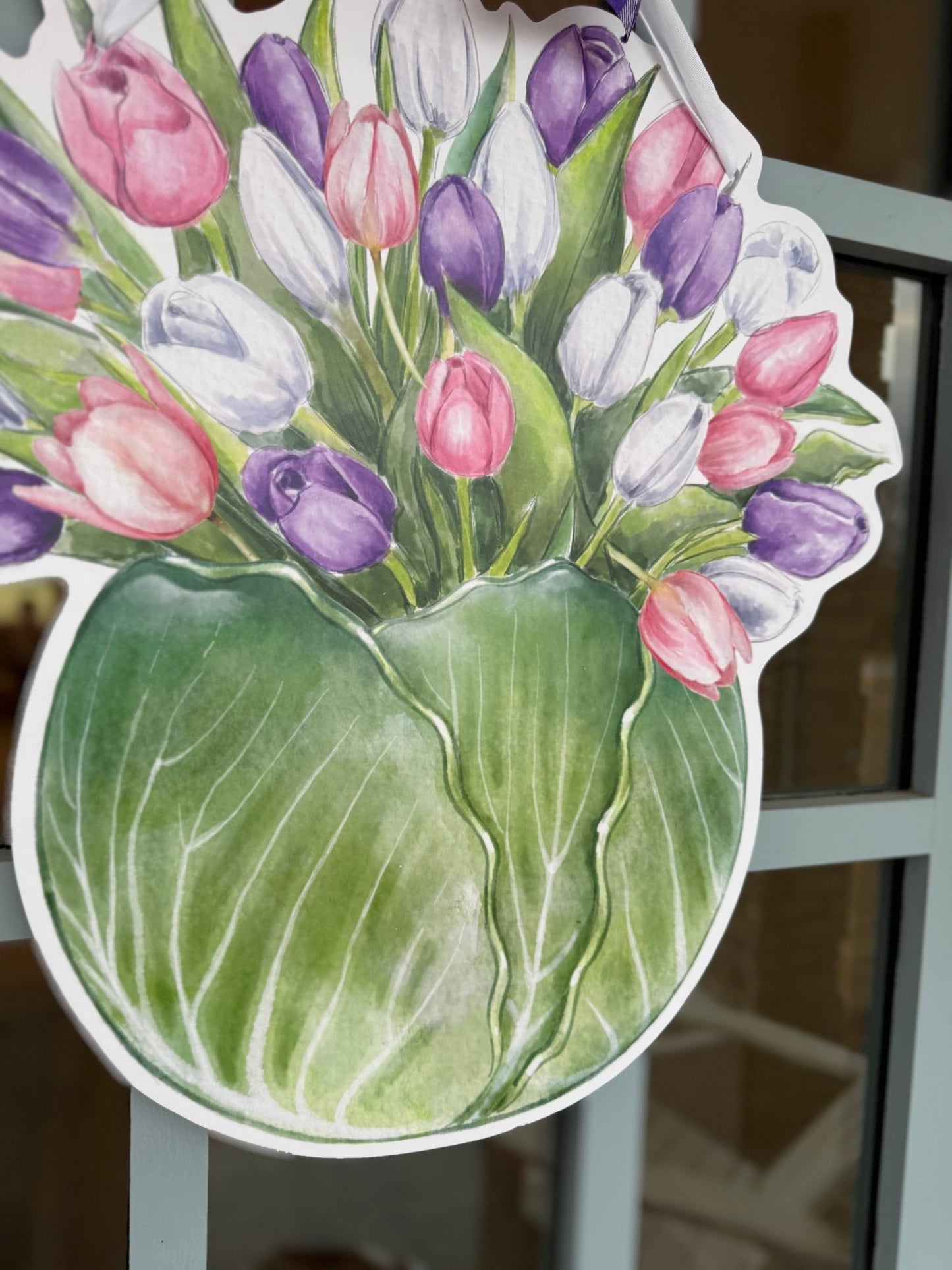 Cabbage and Bloom- Door Hanger