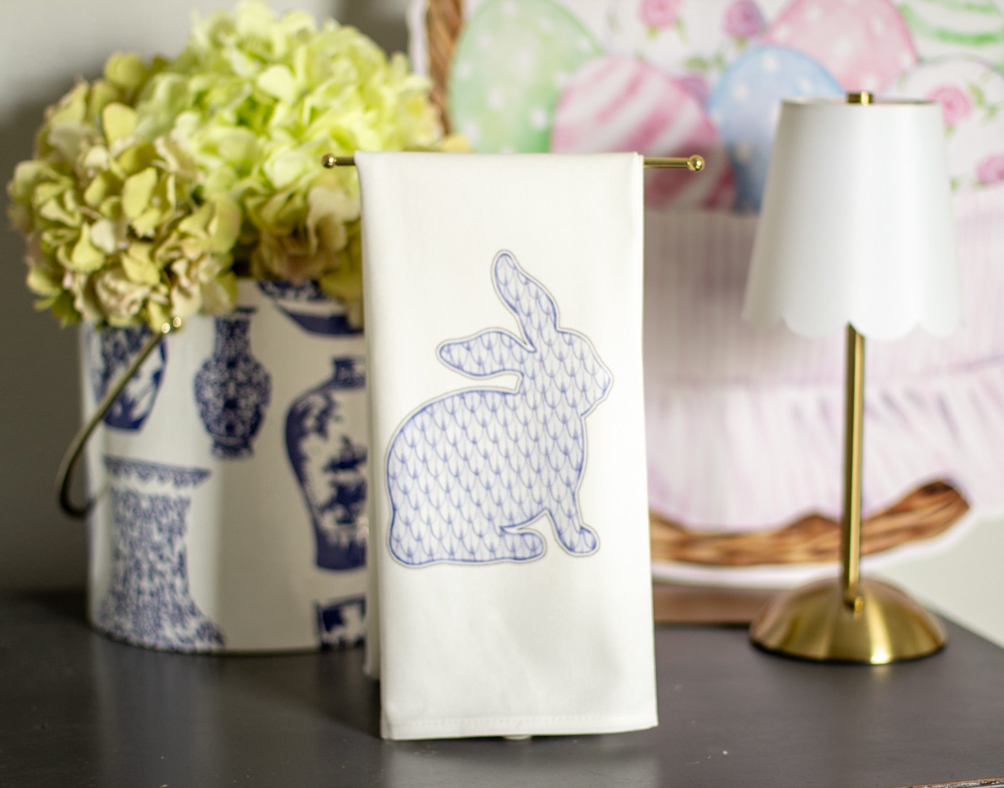 Hoppy Easter (Blue) Tea Towel (Sale)
