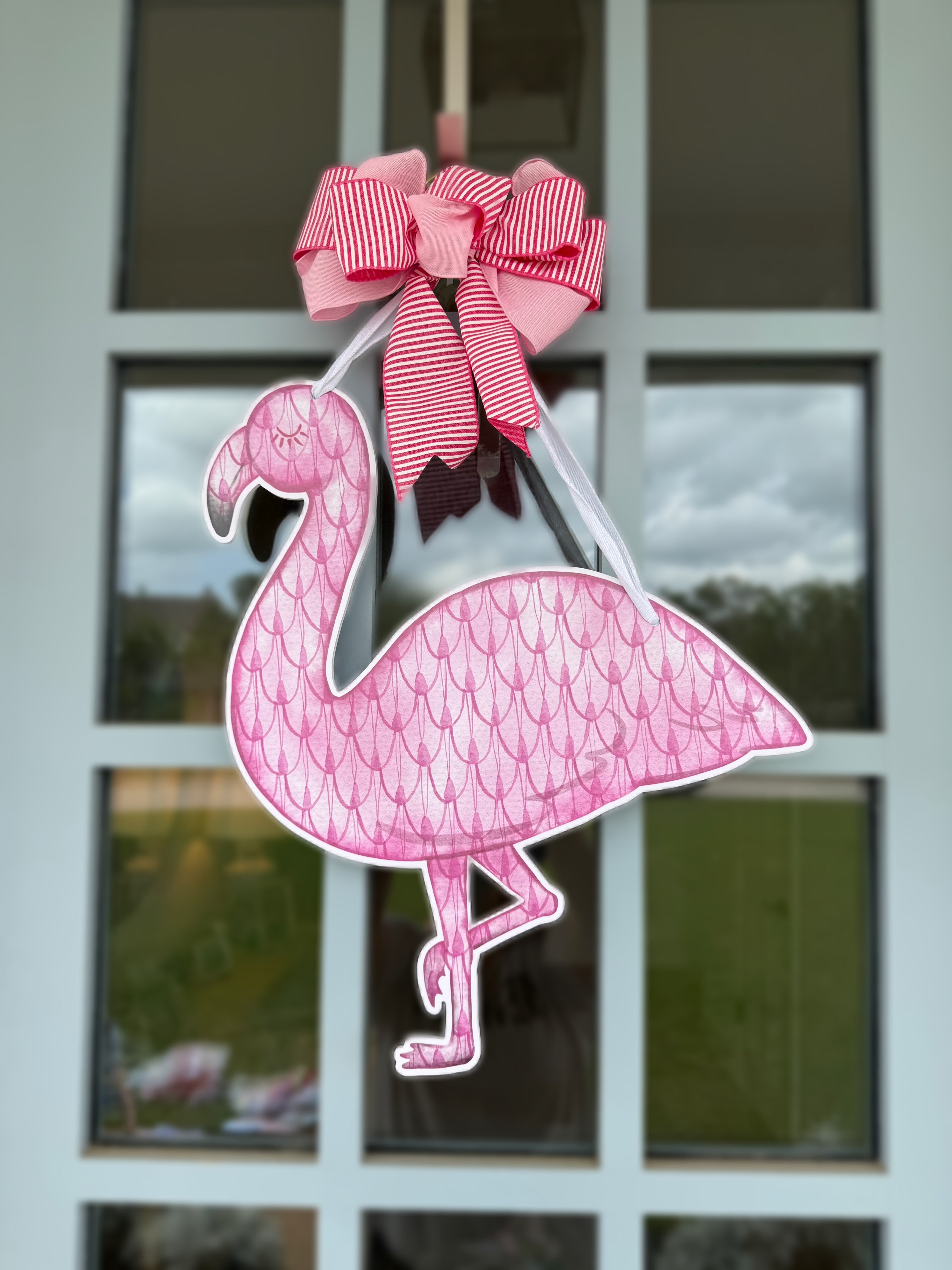 Pretty in Pink Flamingo Door Hanger