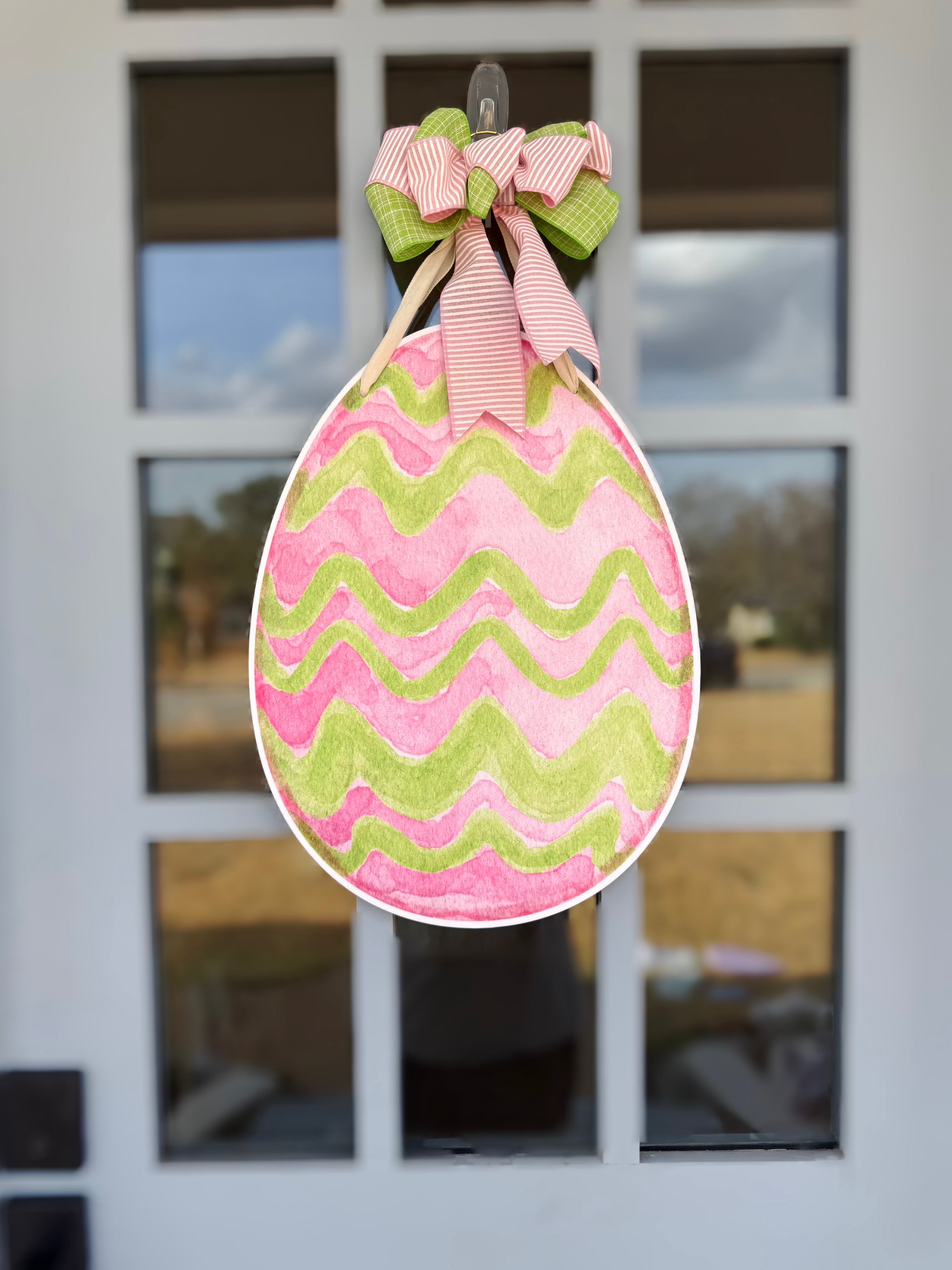 Ribbon Stripe Egg Door Hanger