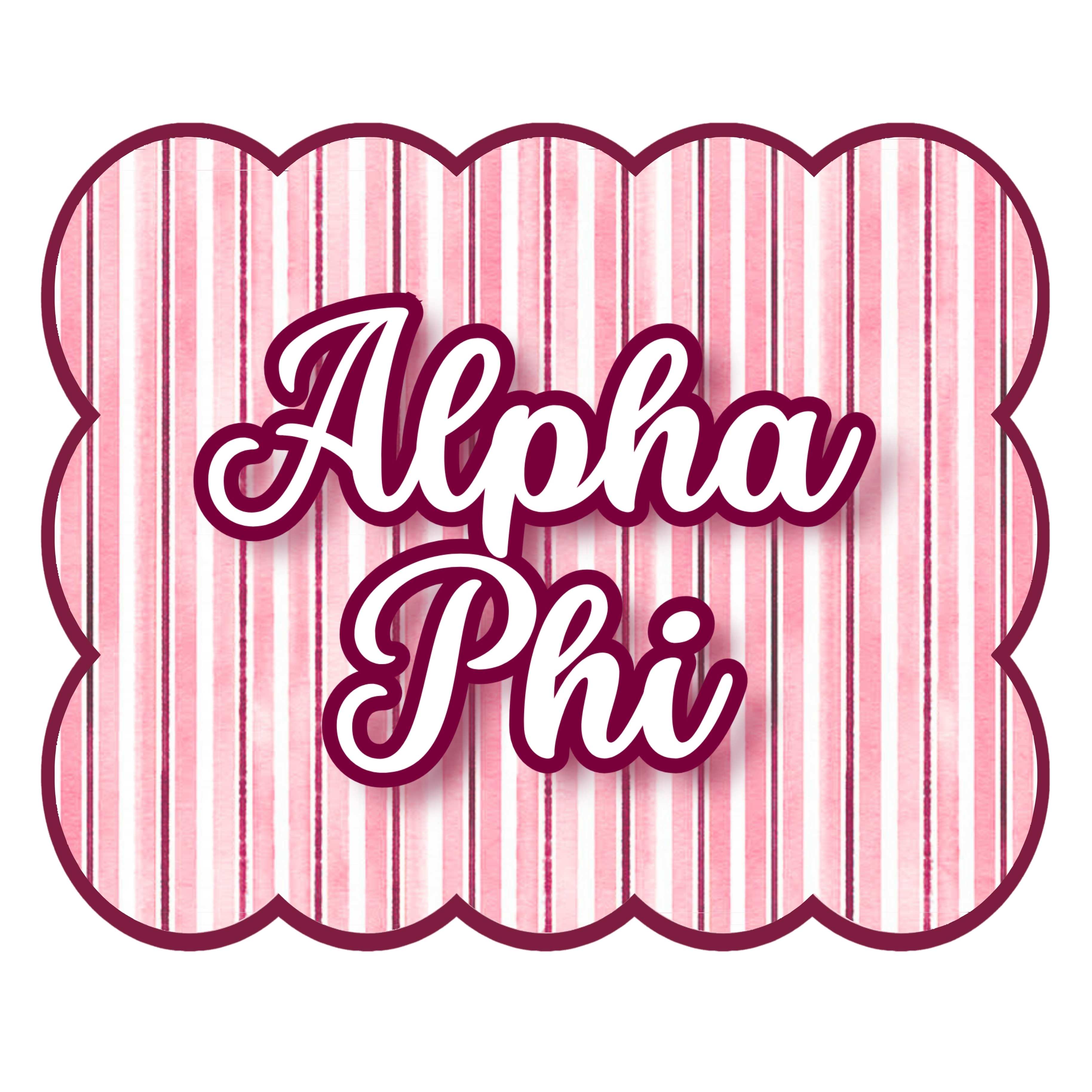 Alpha Phi Signature Stripe Door Hanger