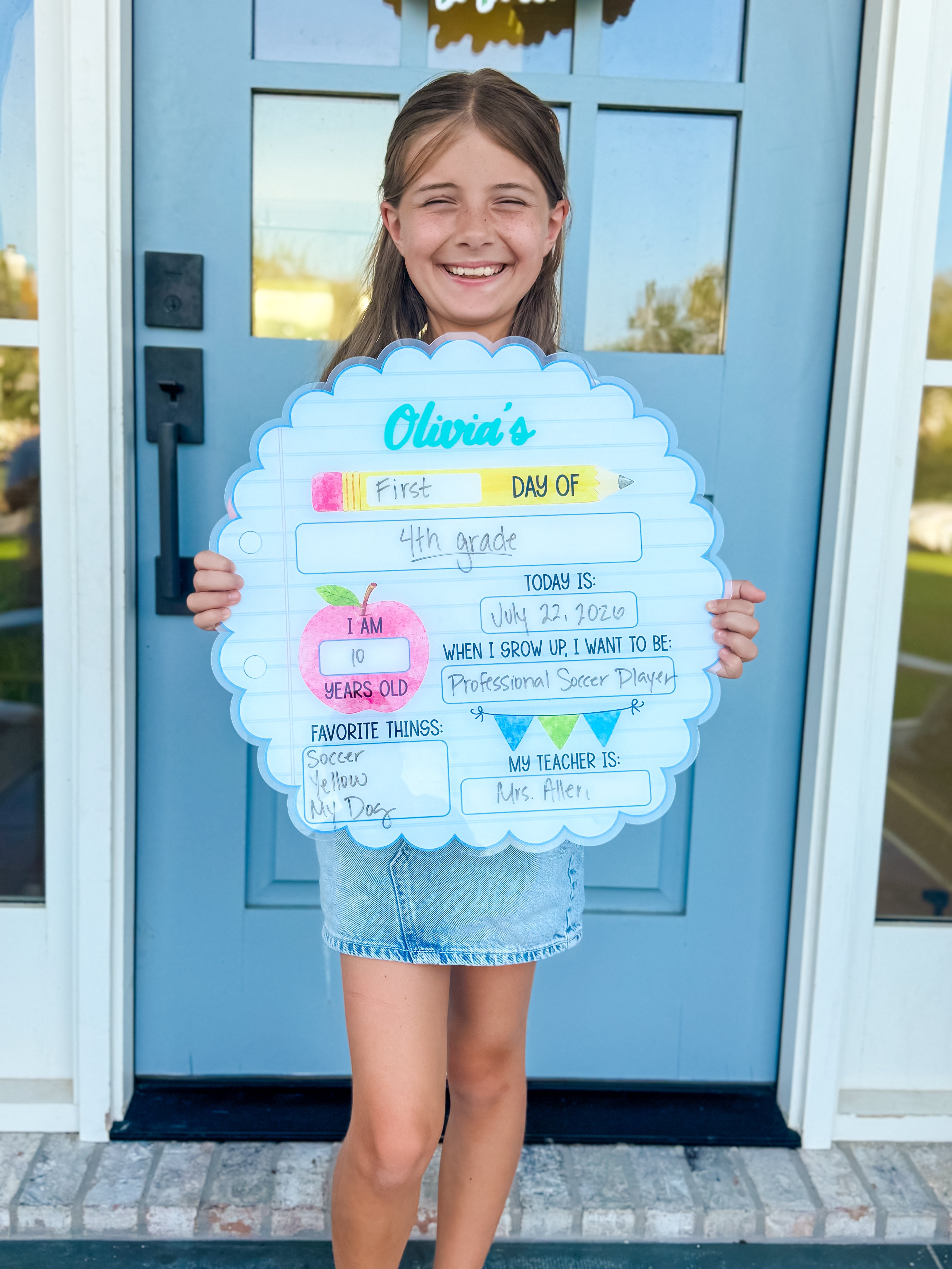 First Day Keepsake Sign- Scalloped Notebook