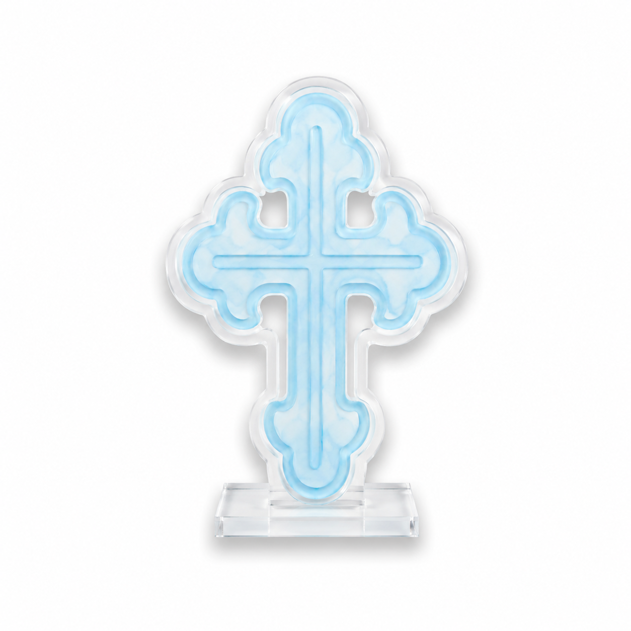 Blue Check Cross Acrylic