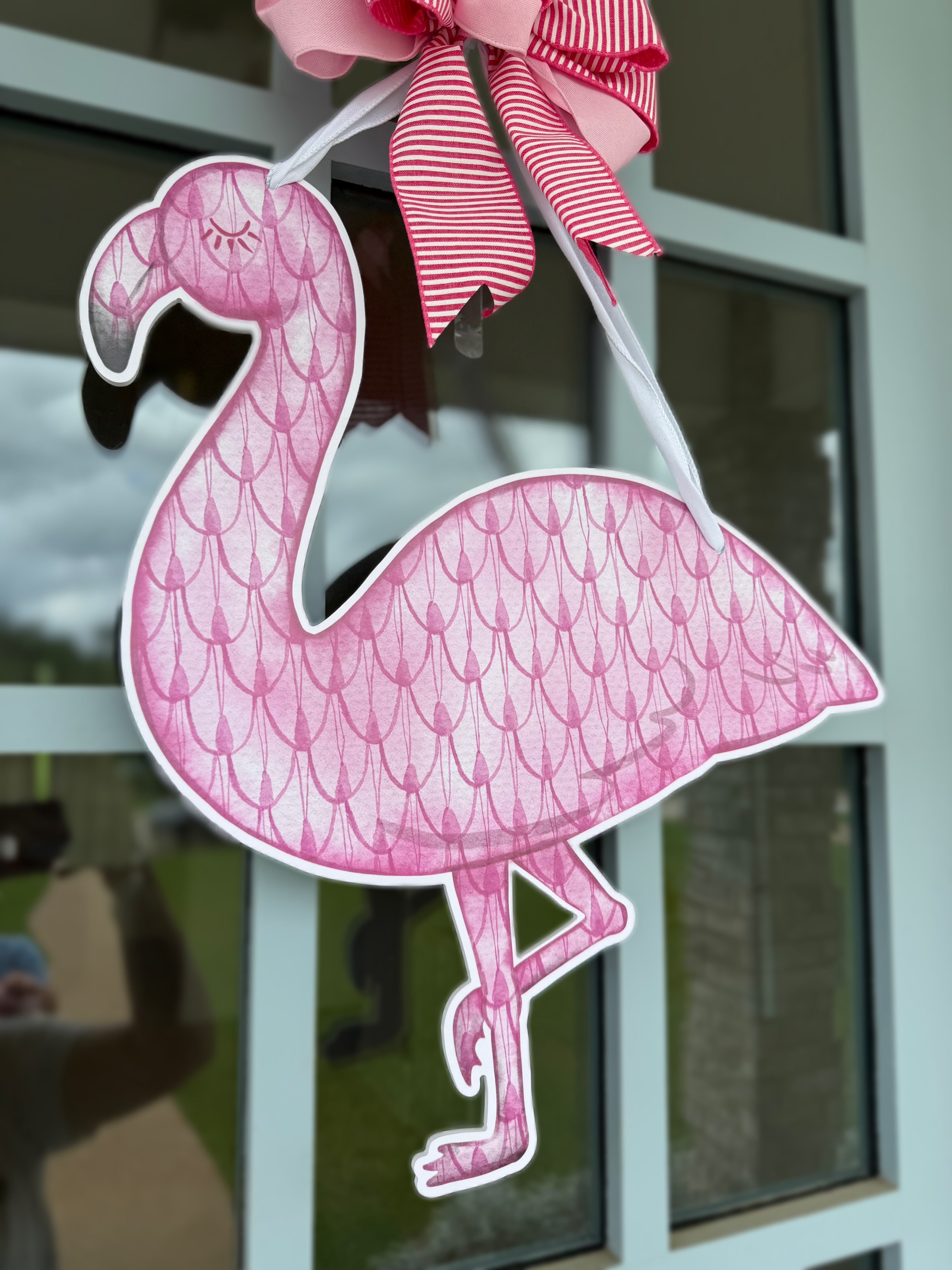 Pretty in Pink Flamingo Door Hanger