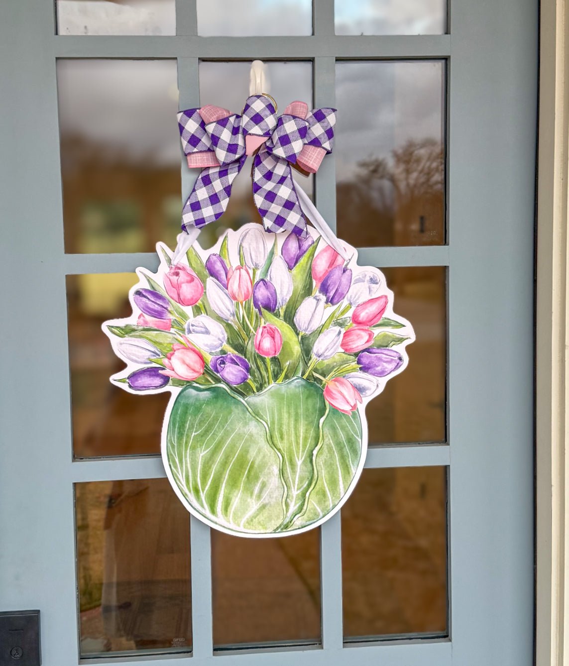 Cabbage and Bloom- Door Hanger