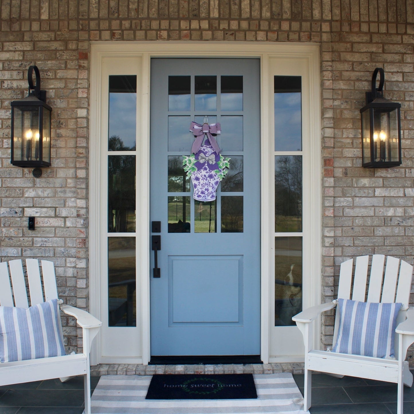 Classic Ginger Jar (Purple & White)- Door Hanger