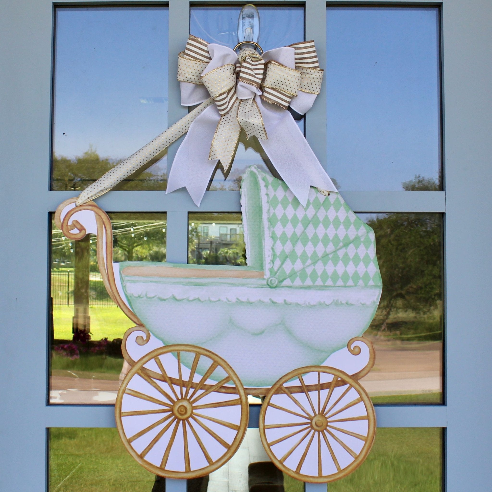 Green Baby Carriage Door Hanger
