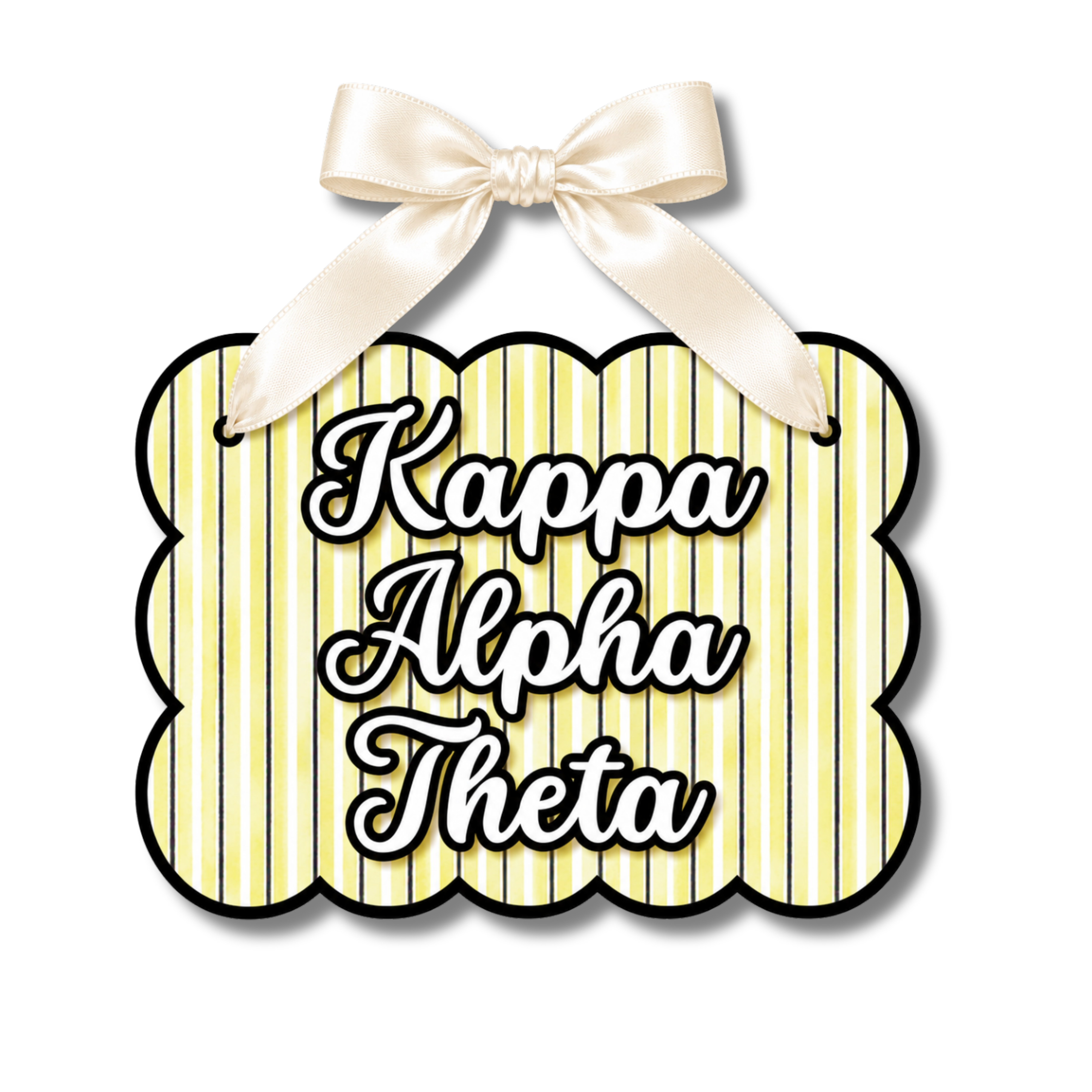 Kappa Alpha Theta Signature Stripe Door Hanger