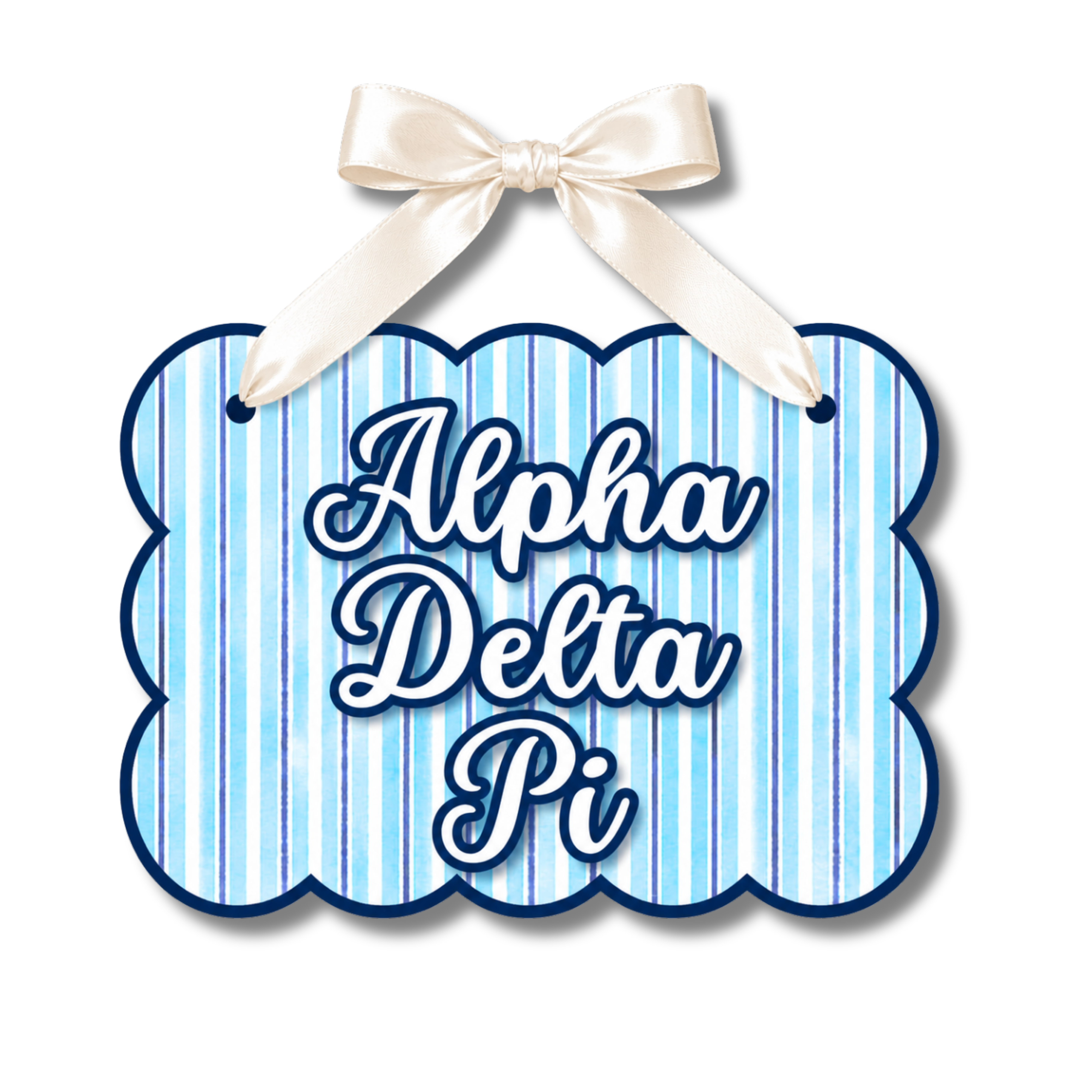 Alpha Delta Pi Signature Stripe Door Hanger