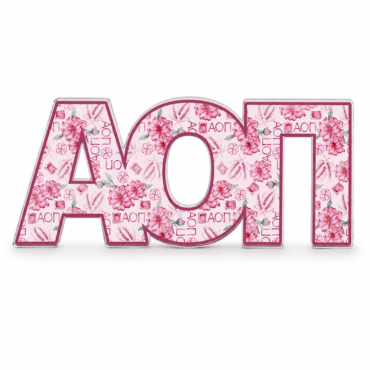 Alpha Omicron Pi Acrylic Shelf Decor