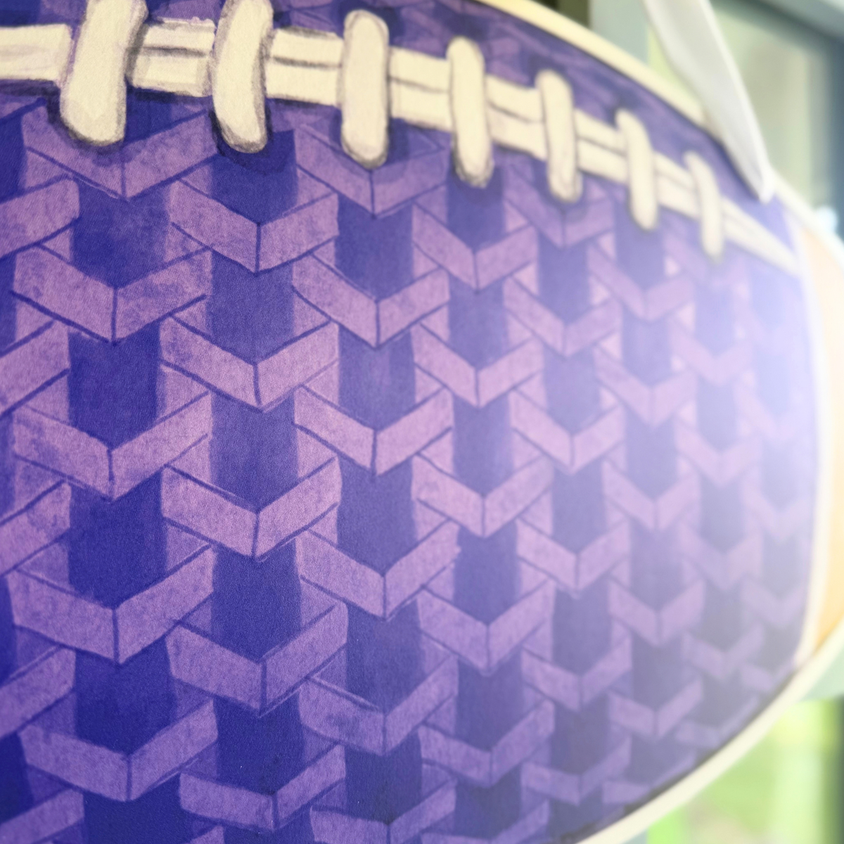 Purple & Grey Football Door Hanger