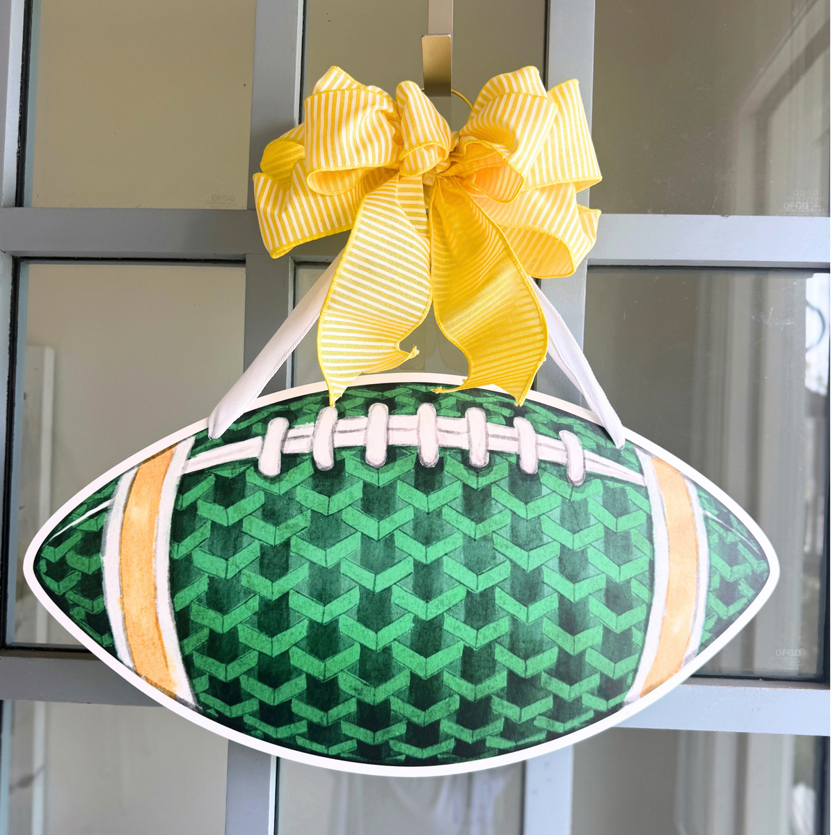 Green & Gold Football Door Hanger