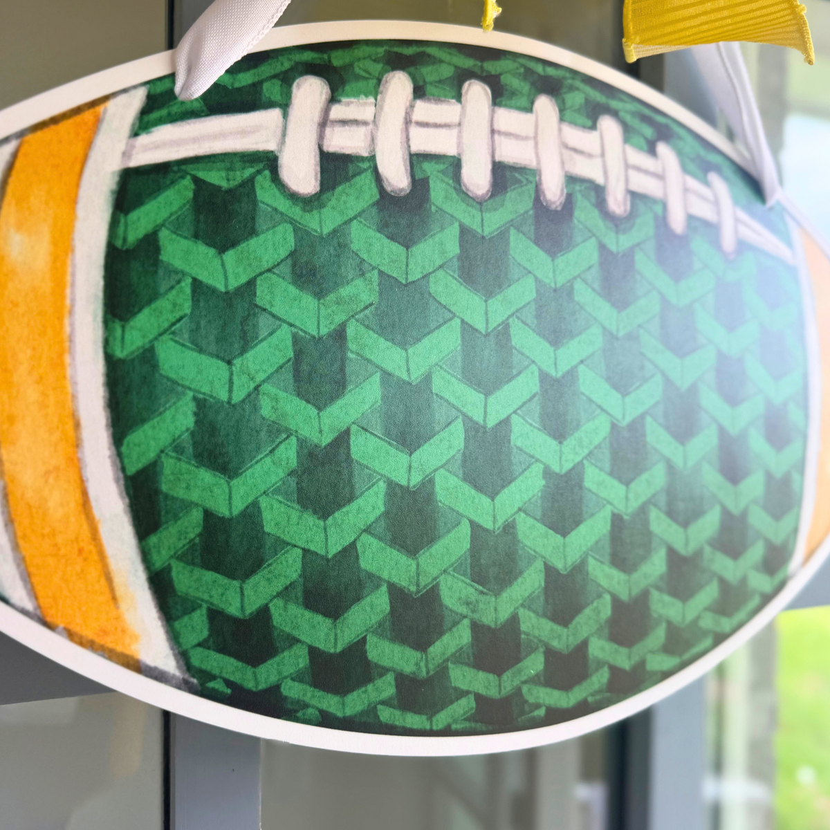 Green & Gold Football Door Hanger