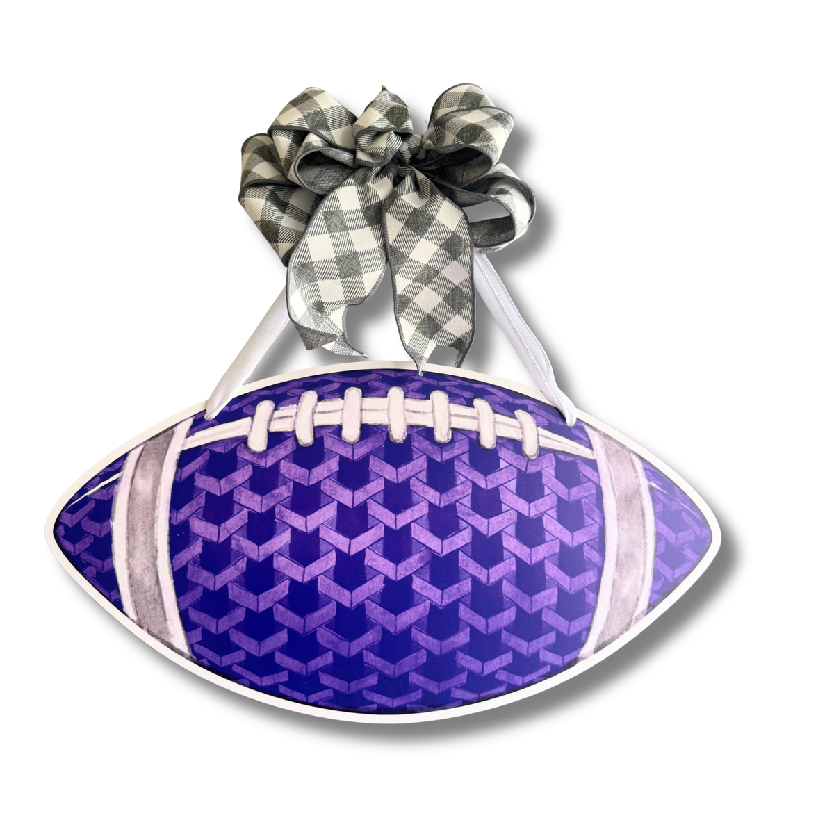 Purple & Grey Football Door Hanger