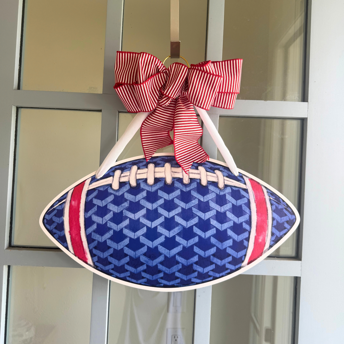 Royal Blue Football Door Hanger