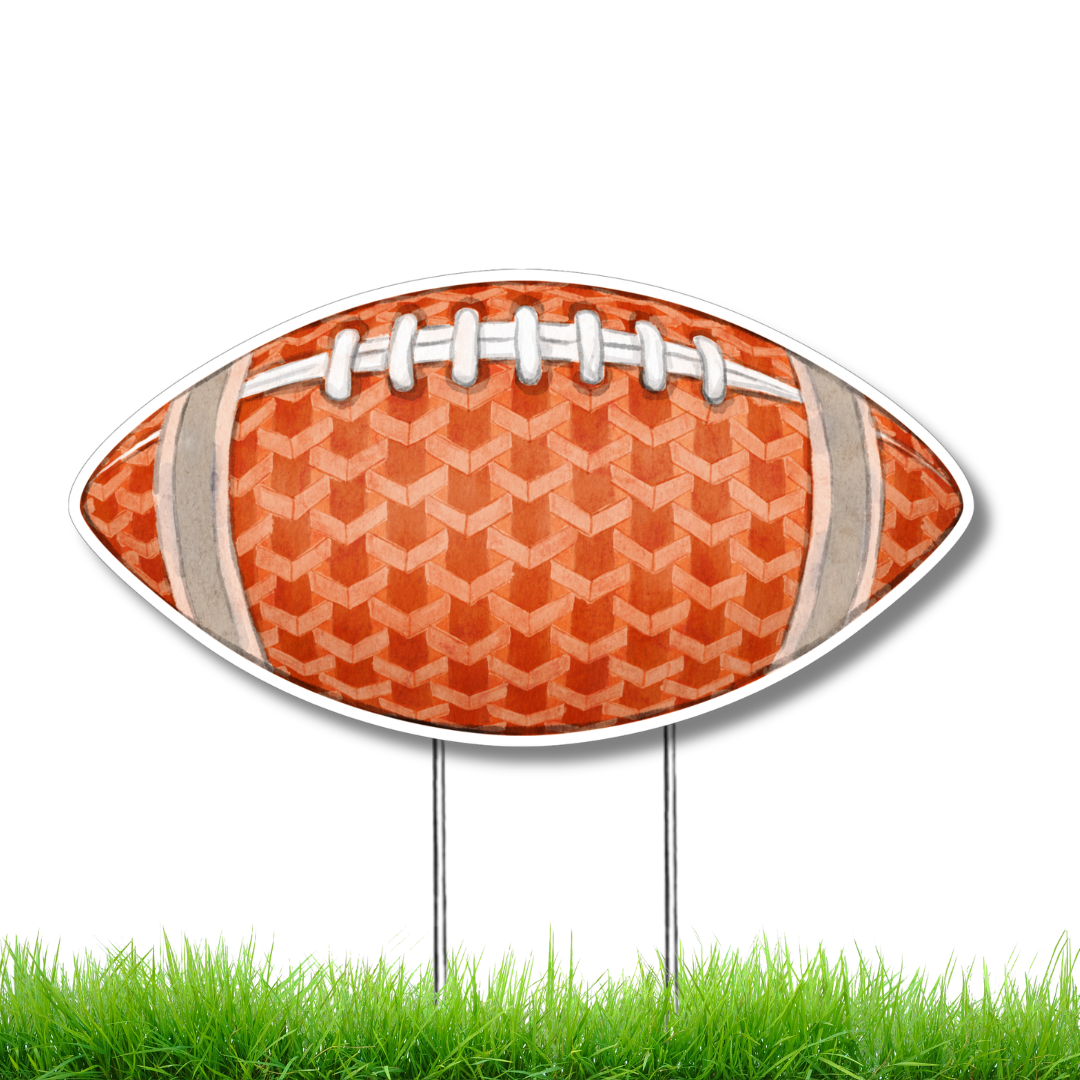 Orange Football Garden Stake