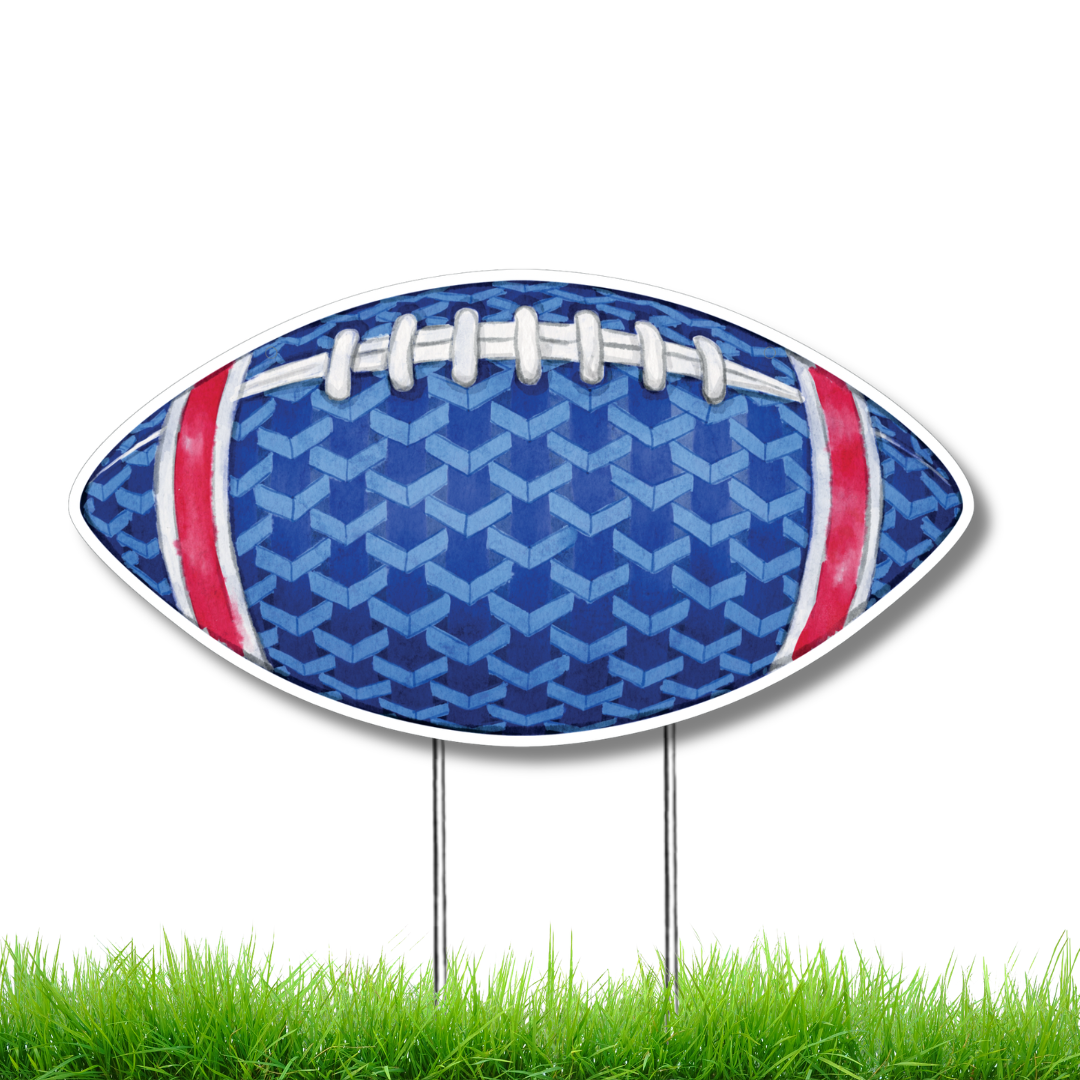 Royal Blue Football Garden Stake