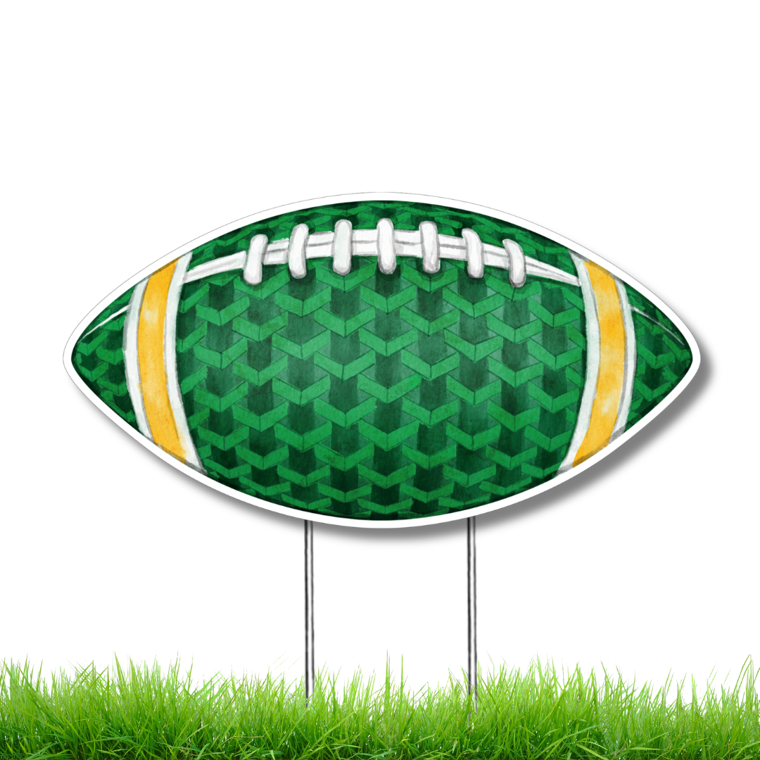 Green & Gold Football Garden Stake