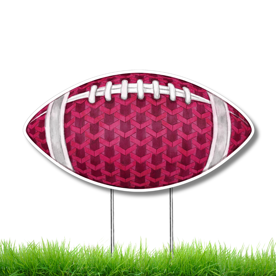 Maroon Football Garden Stake