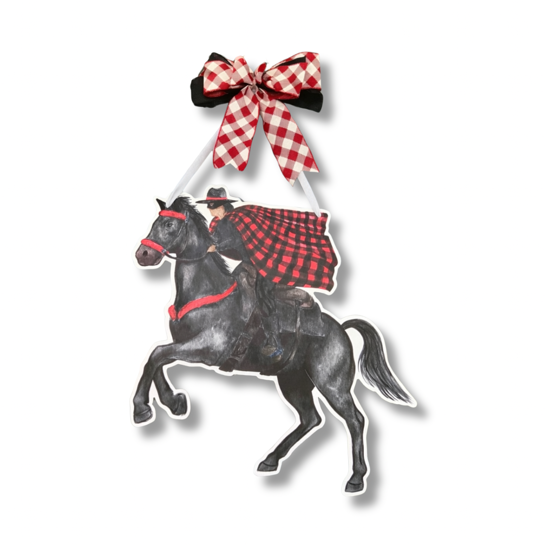 Red & Black Rider Door Hanger
