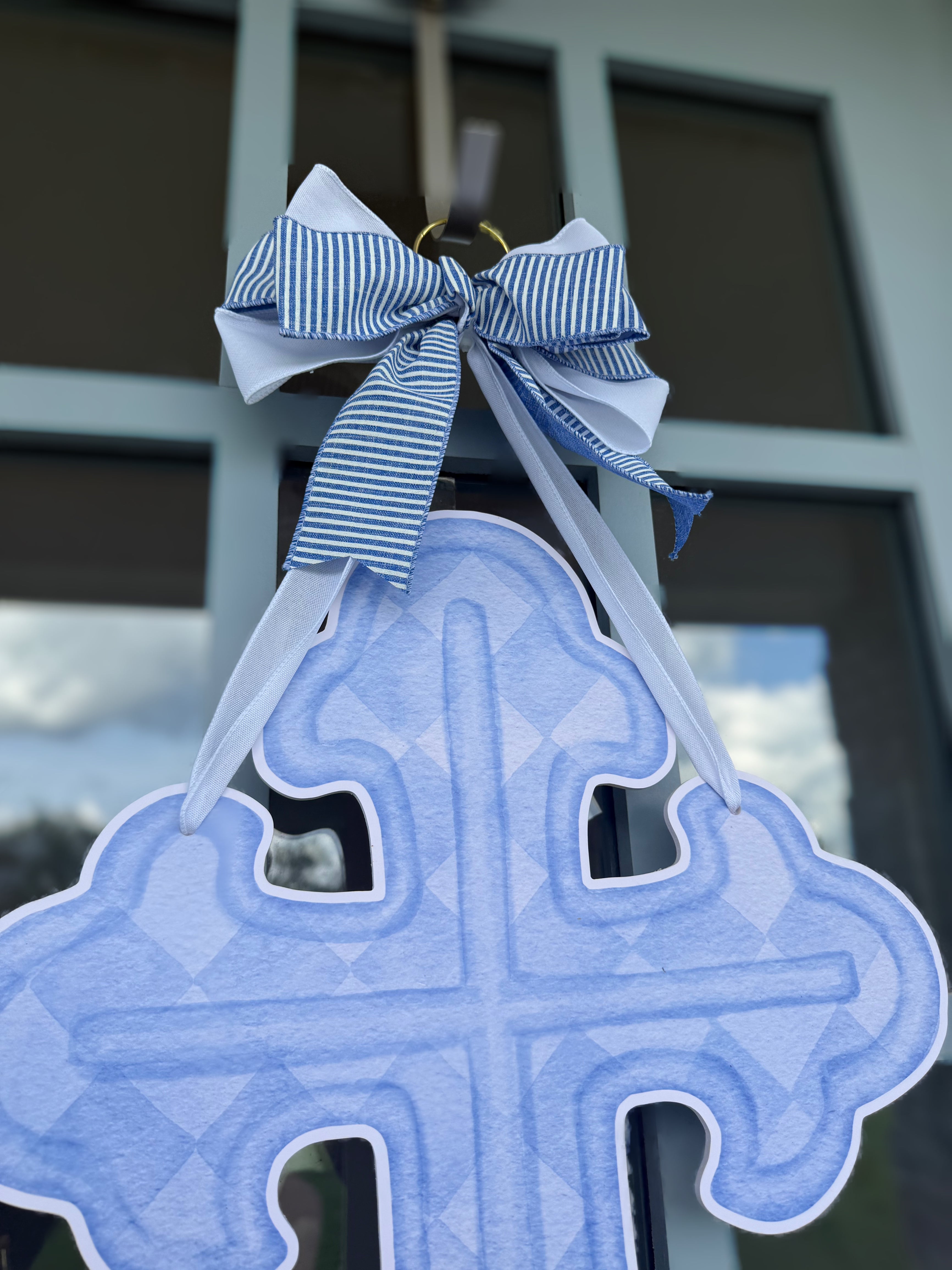 Blue Check Cross Door Hanger