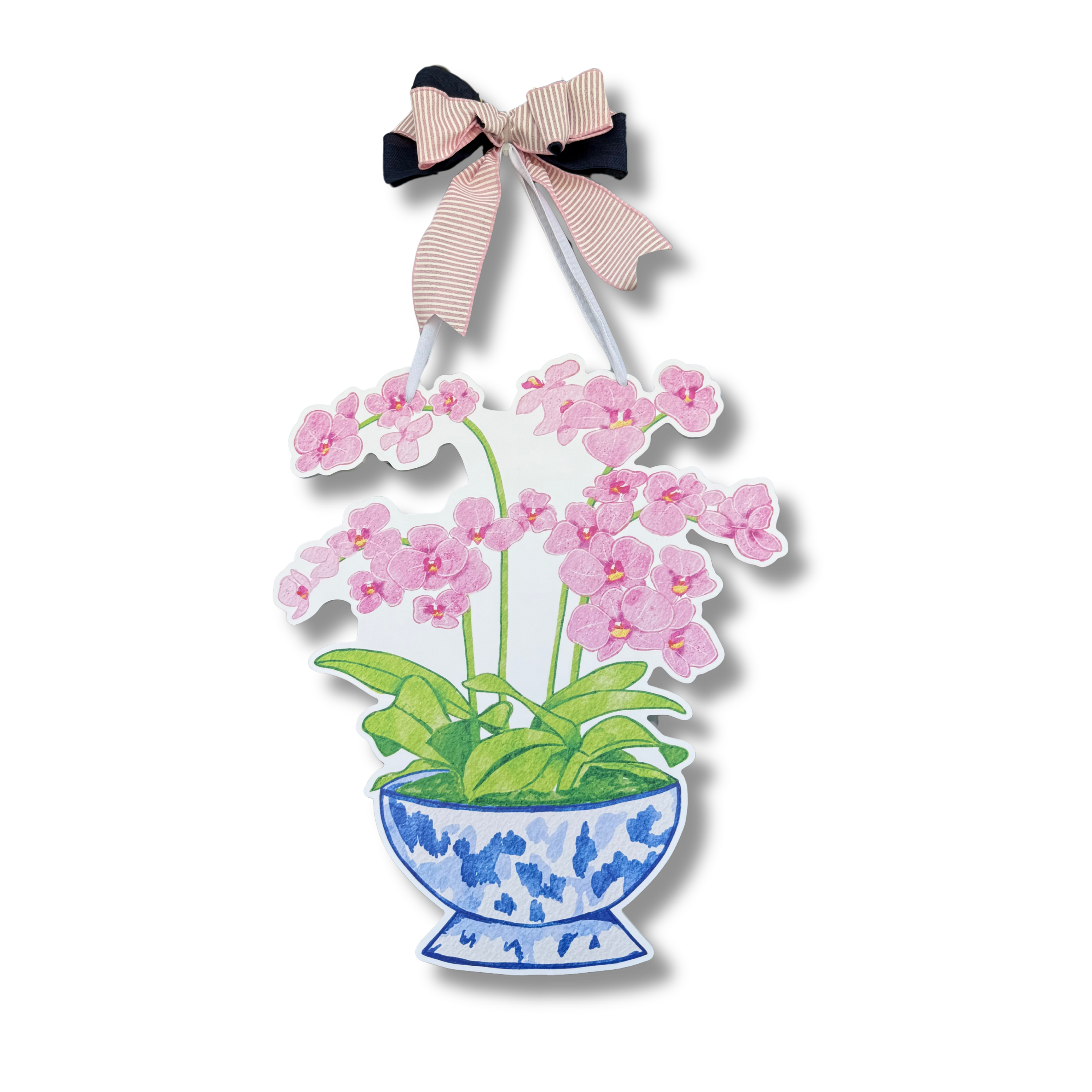 Pink Orchid Cachepot Door Hanger