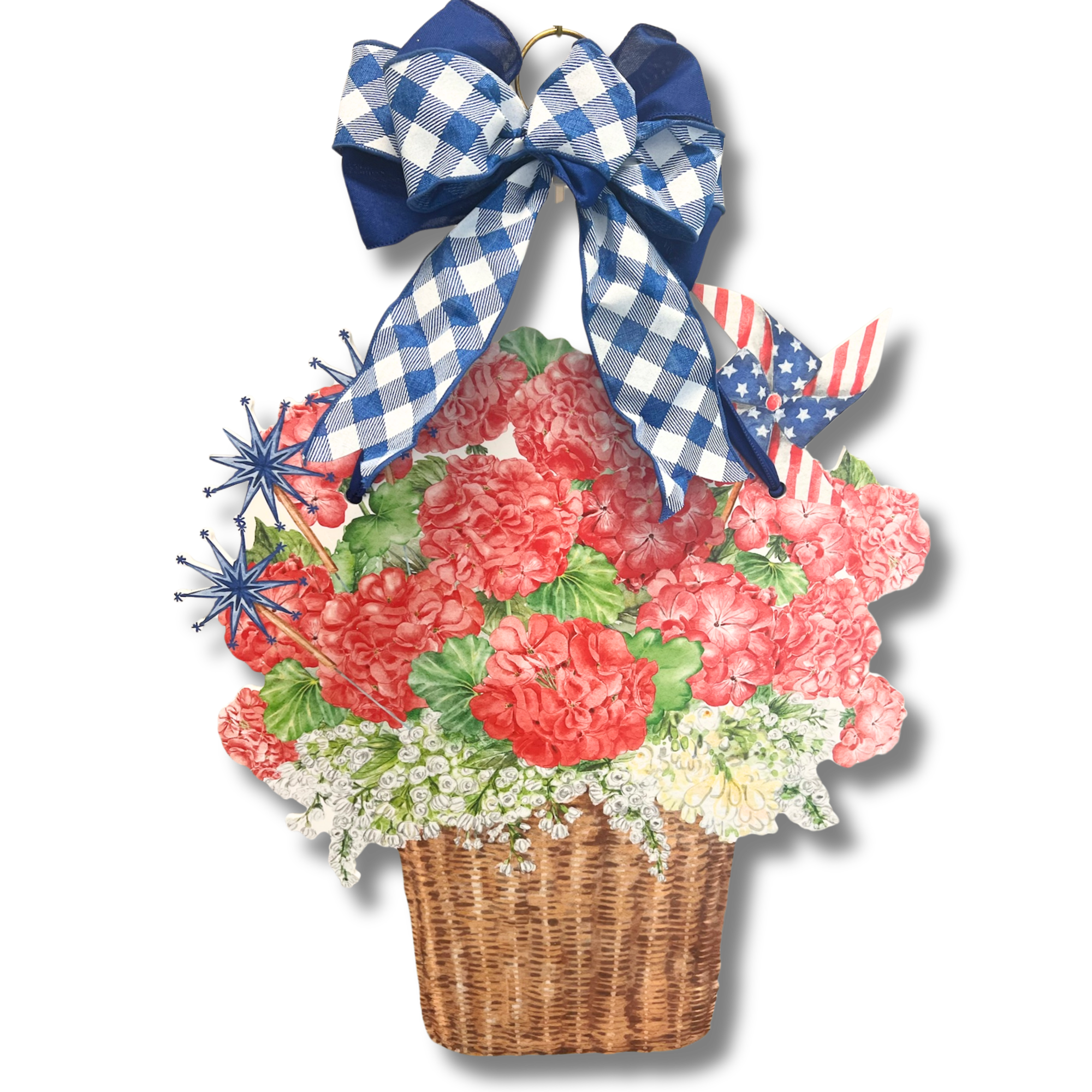 Patriotic Coral Floral Door Hanger (Sale)