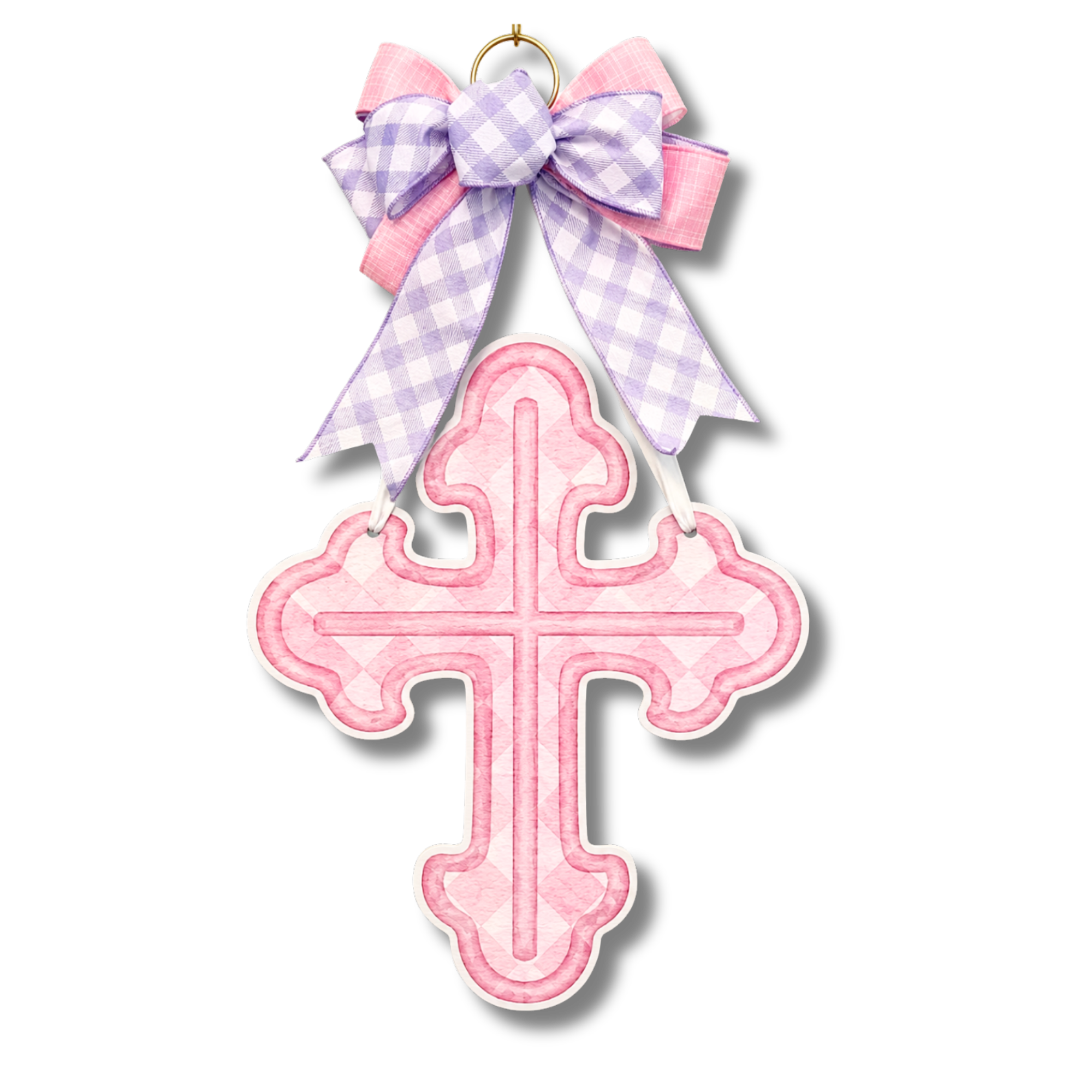Pink Watercolor Cross Door Hanger (Sale)