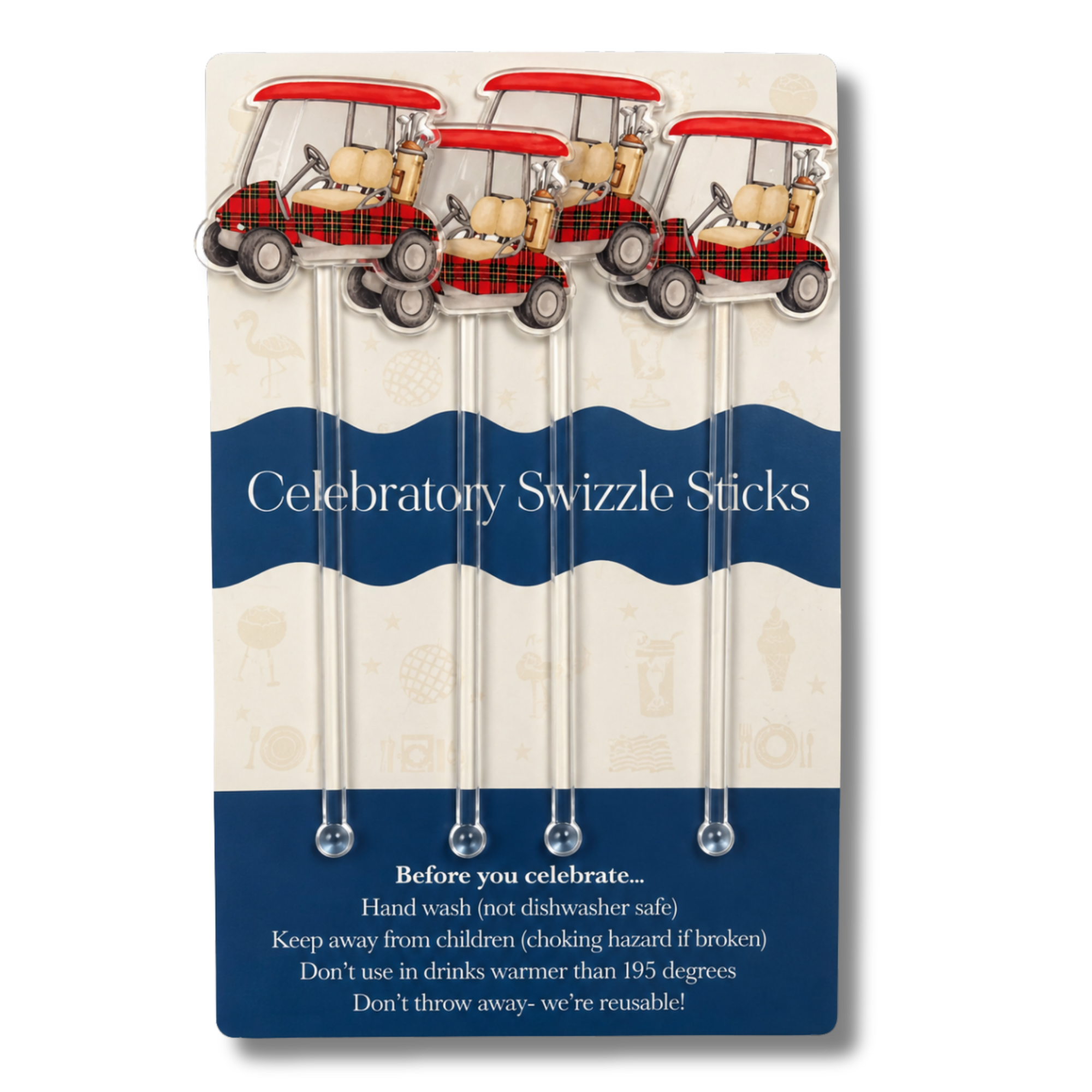Tartan Golf Cart Swizzle Sticks(Sale)