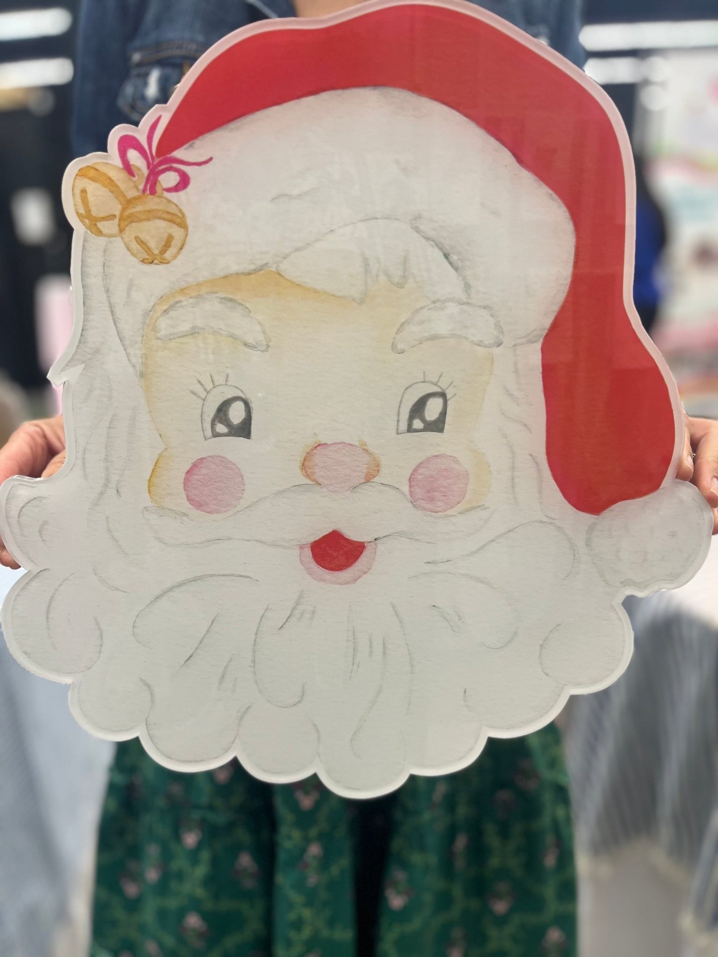 Holly Jolly Santa- Acrylic Party Platter (Ships Nov 3)
