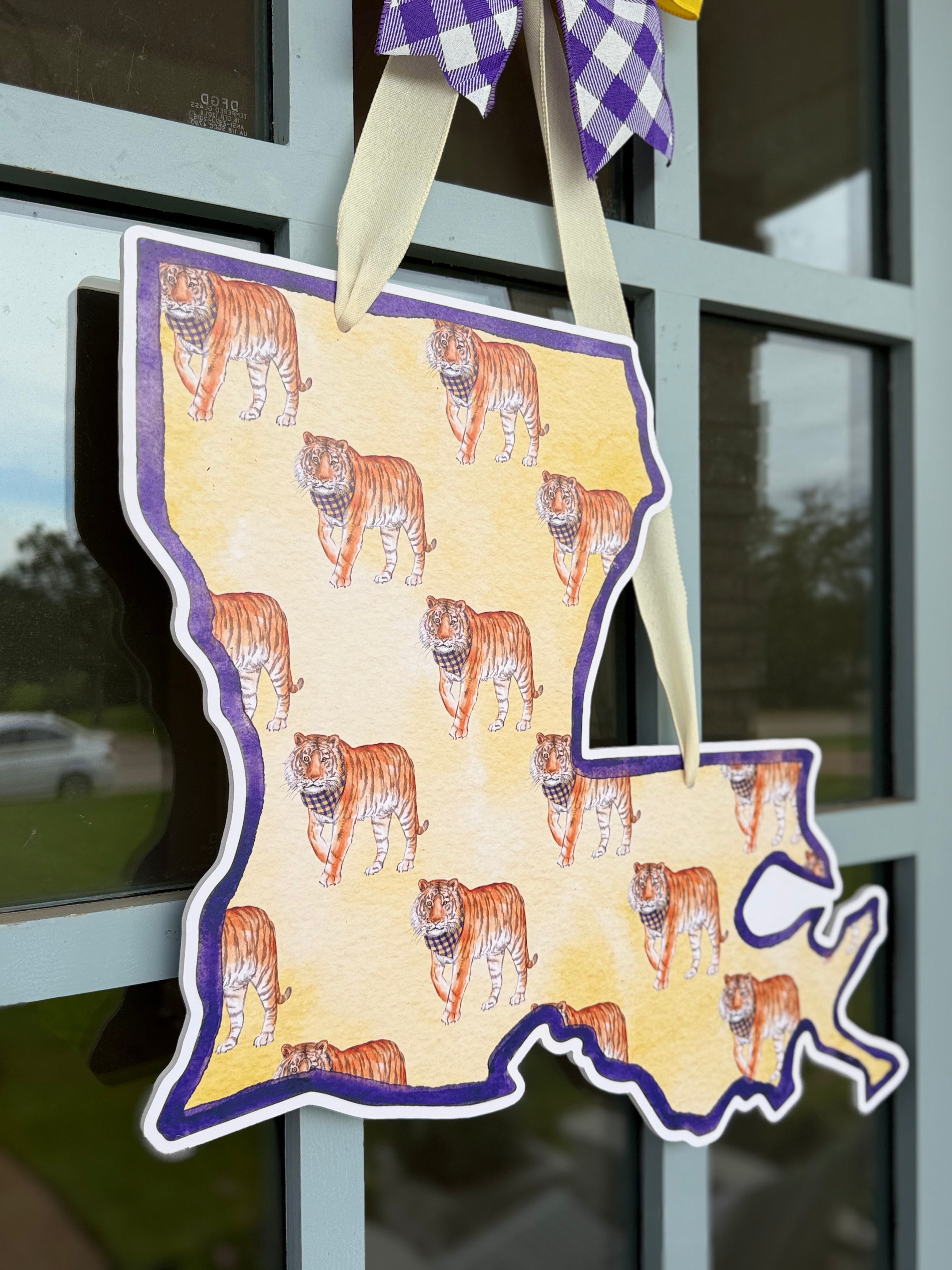 Louisiana Tiger Printed Door Hanger
