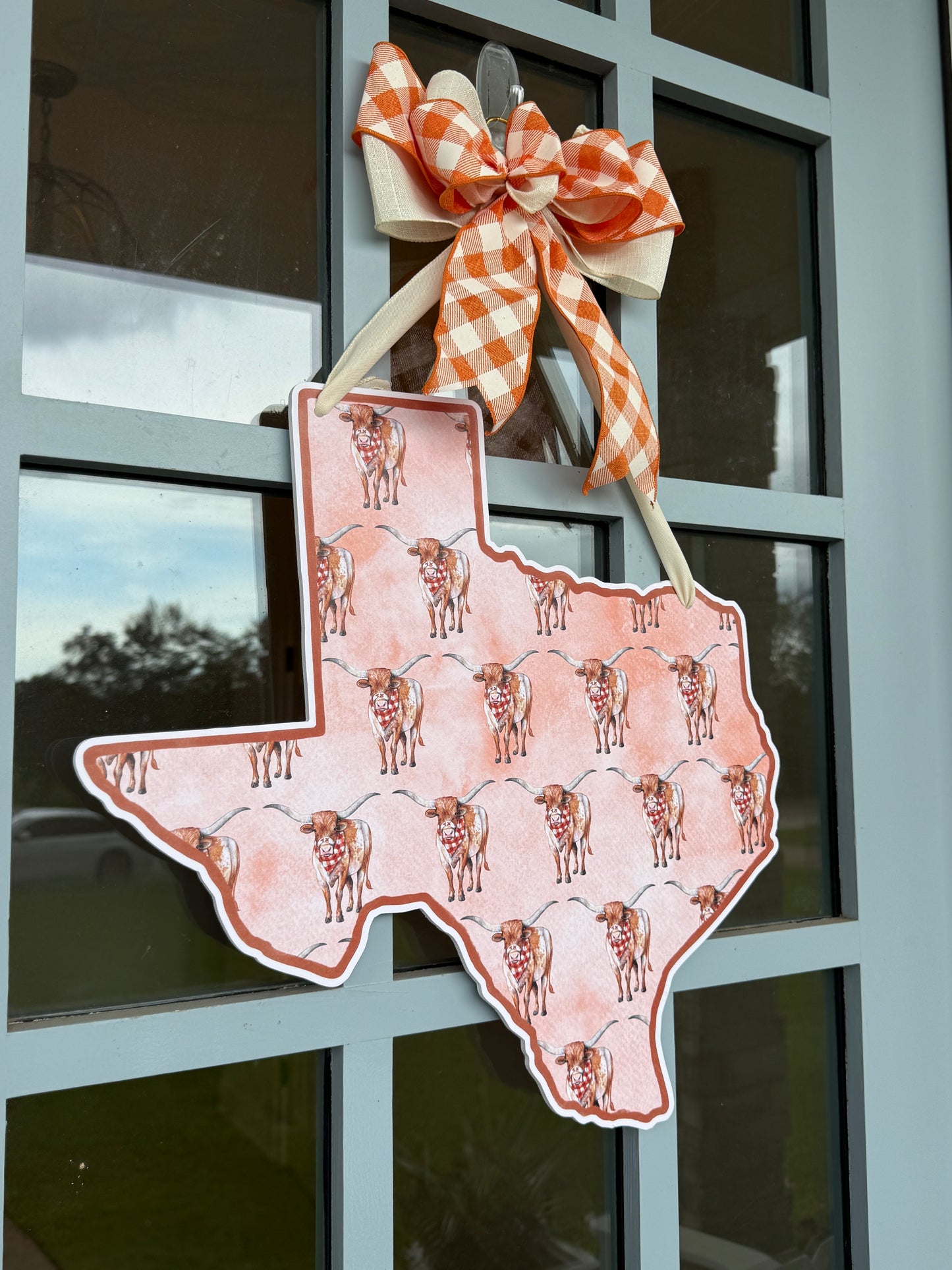 PRE ORDER (Ships 8/31) Lonestar Longhorn Printed Door Hanger