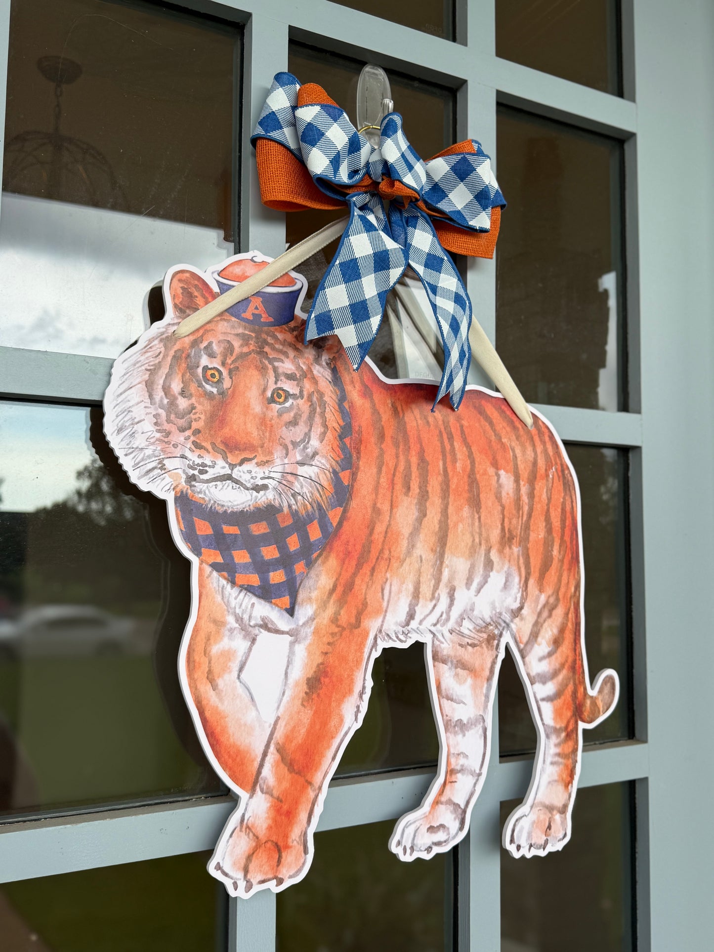 PRE ORDER (Ships 8/31) Orange & Blue Tiger Door Hanger