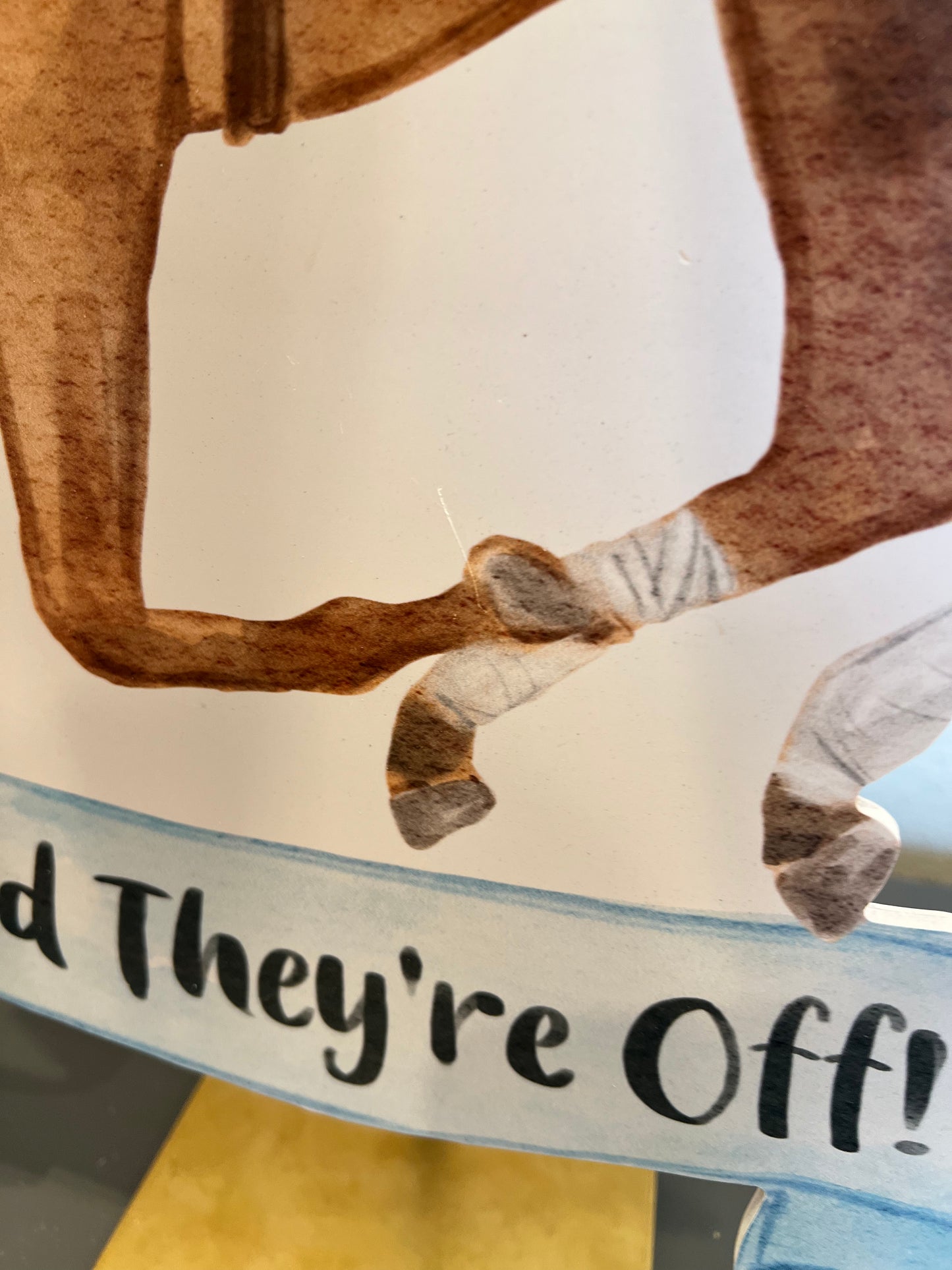 Blue “And they’re off” Door Hanger (Warehouse Sale)