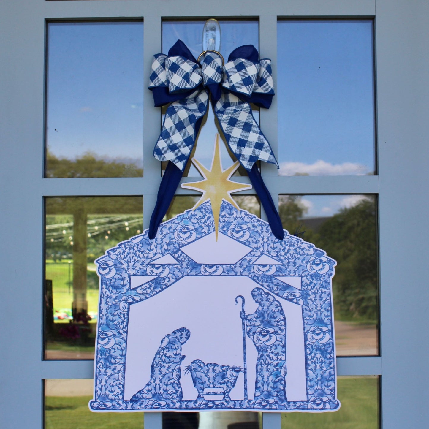 Nativity in Chinoiserie- Door Hanger (Ships Nov 3)