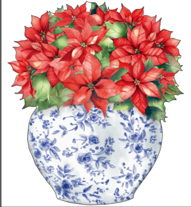 Swizzle Sticks- Poinsettias in Ginger Jar