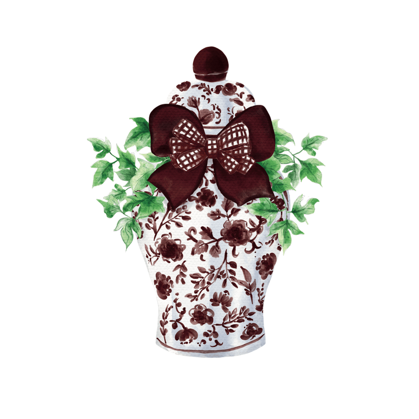 Classic Ginger Jar (Maroon)- Door Hanger