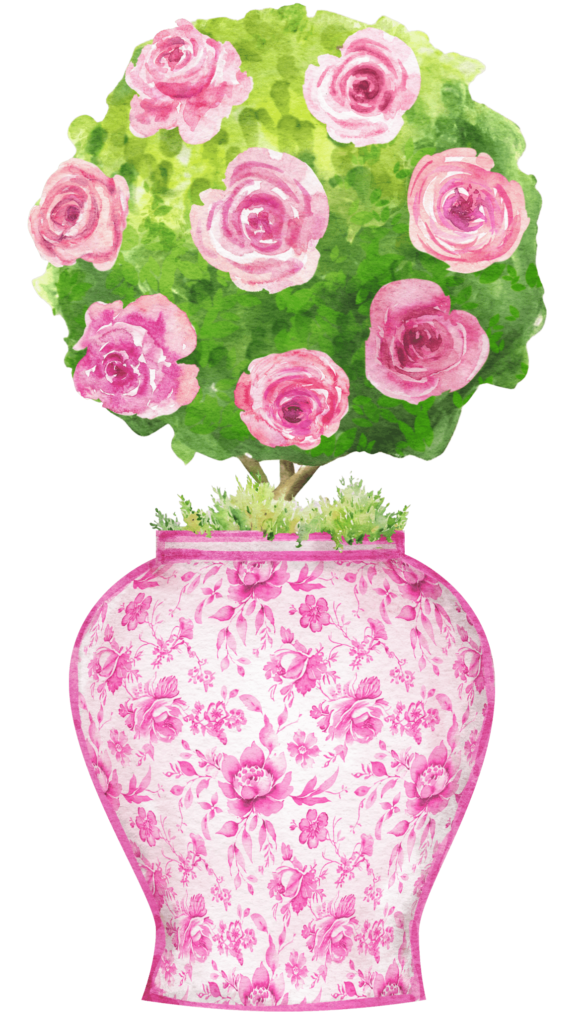 Rosy Topiary Door Hanger