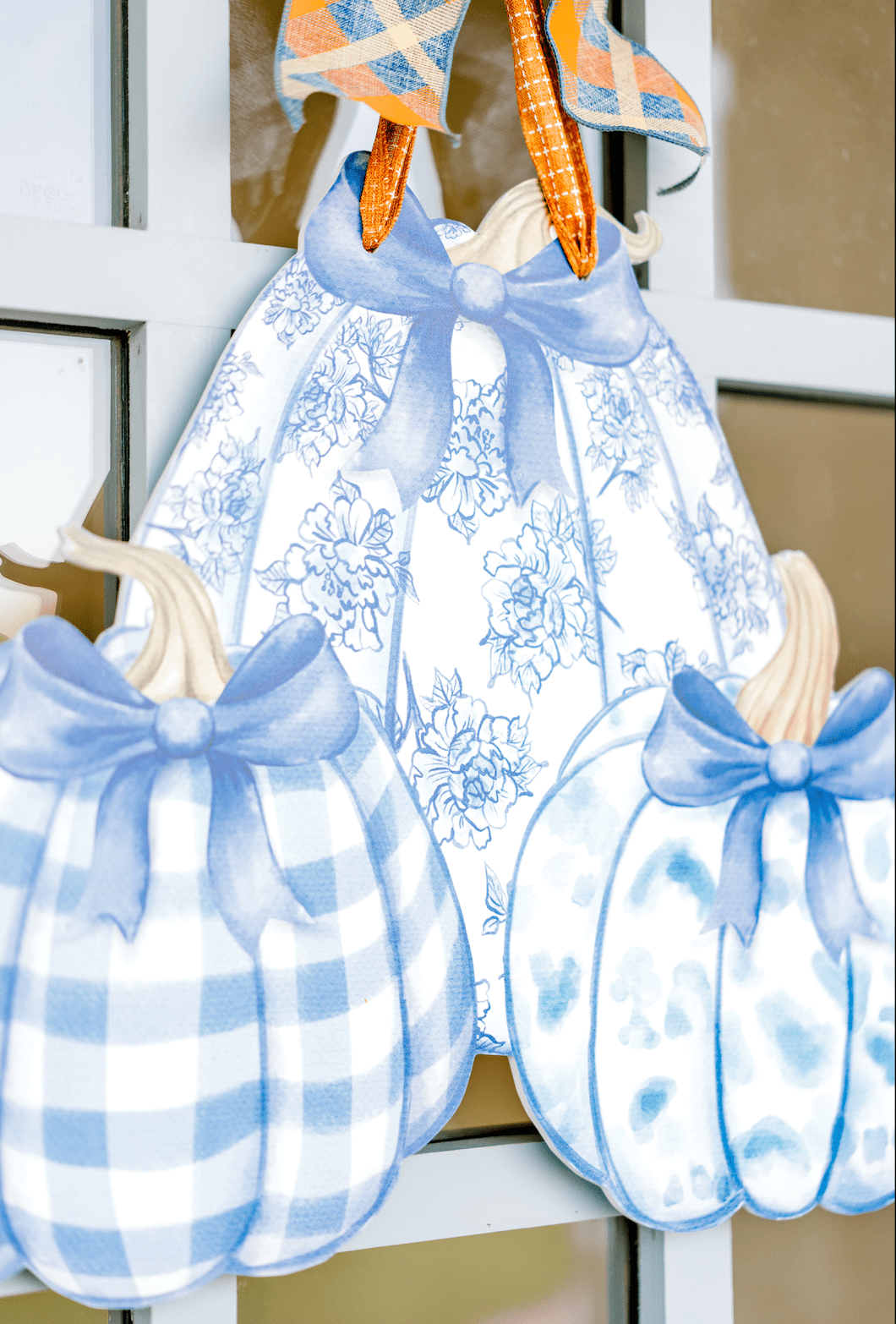 Pumpkin Trio (Blue)- Door Hanger